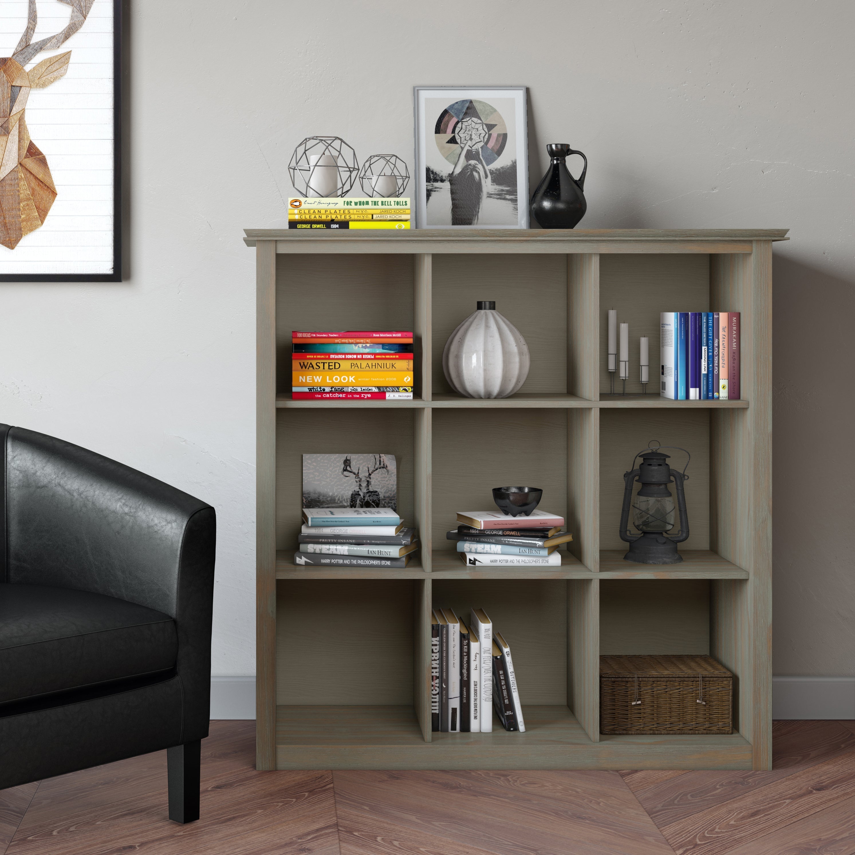 Artisan - 9 Cube Bookcase and Storage Unit - Distressed Grey