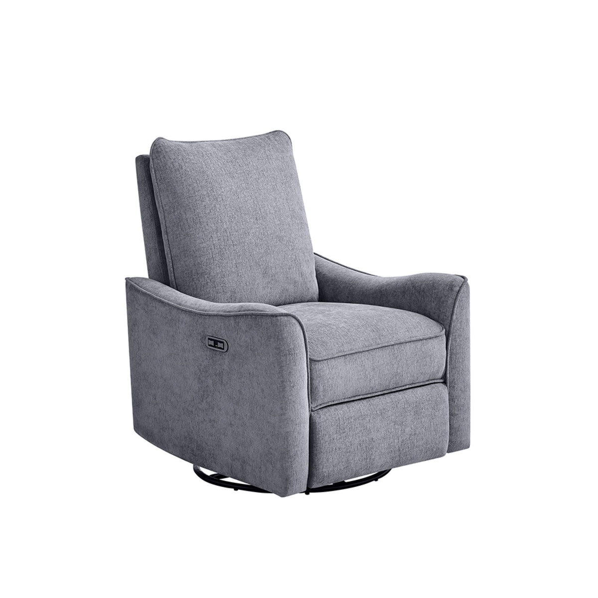 Cameron - Power Recliner 3-in-1 With Swivel, Glider, Charging Station - Gray