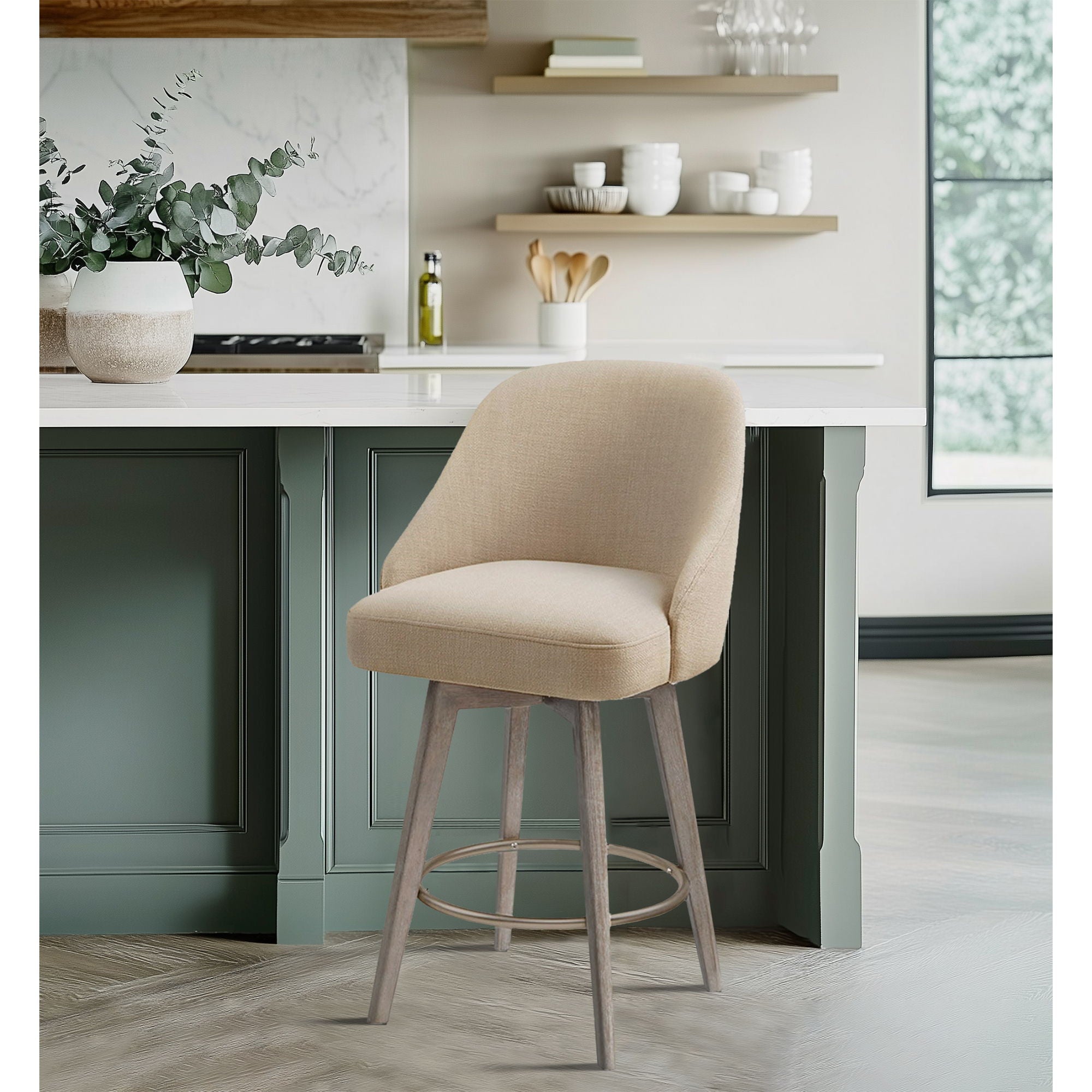 Pearce - Counter Stool With Swivel Seat - Sand