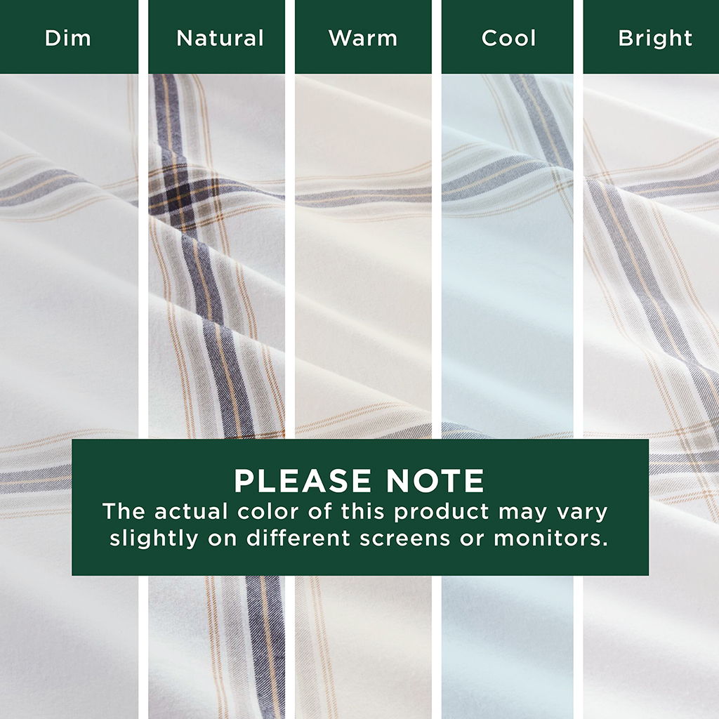 Flannel - 4 Piece California King Sheet Set - Tan Plaid