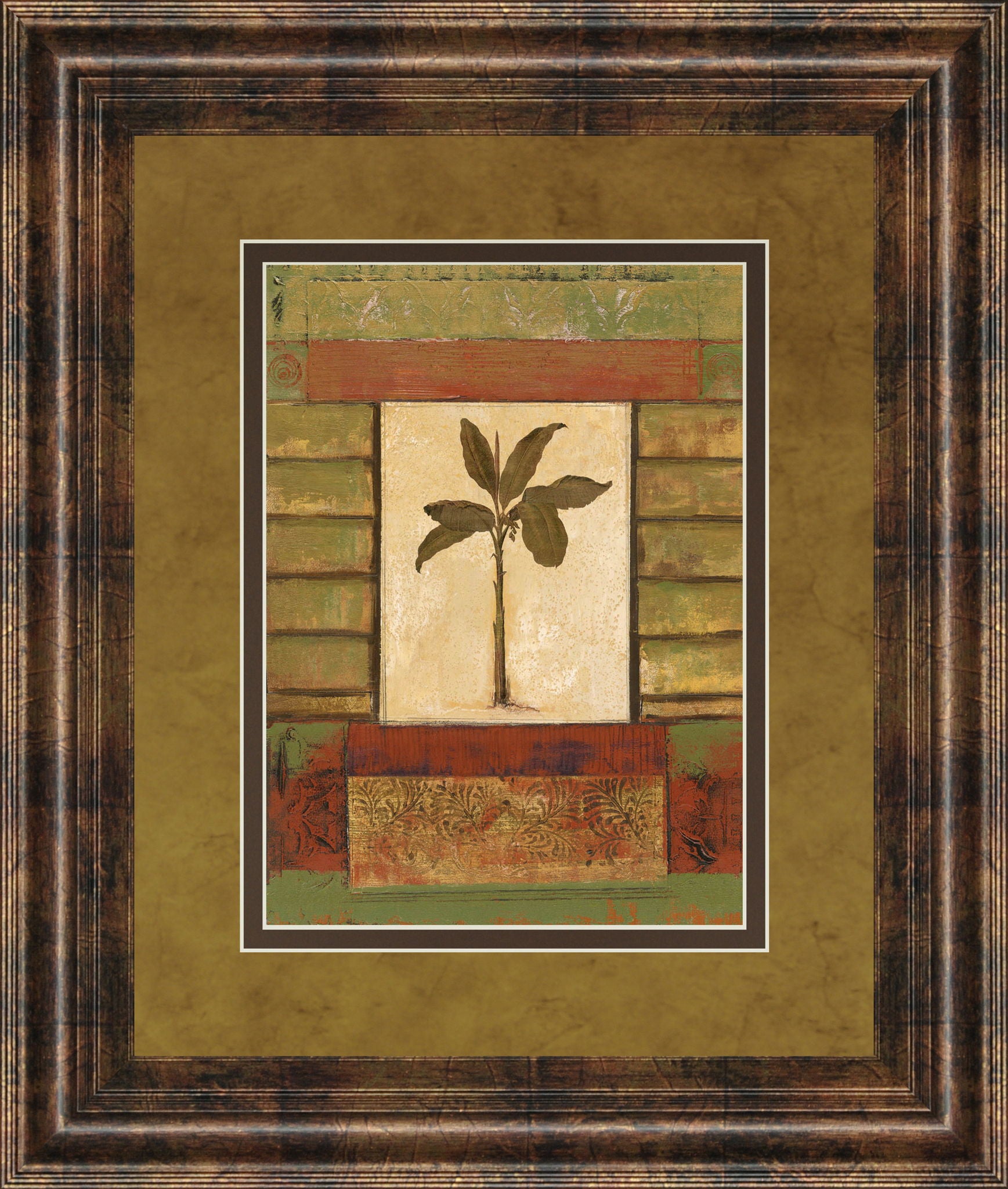 Classic Palm Il By Rebecca Burton - Framed Print Wall Art - Light Brown