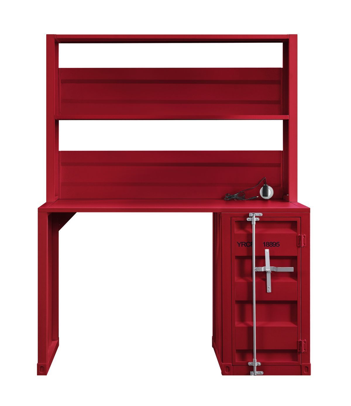 ACME Cargo Desk & Hutch, Red 37917