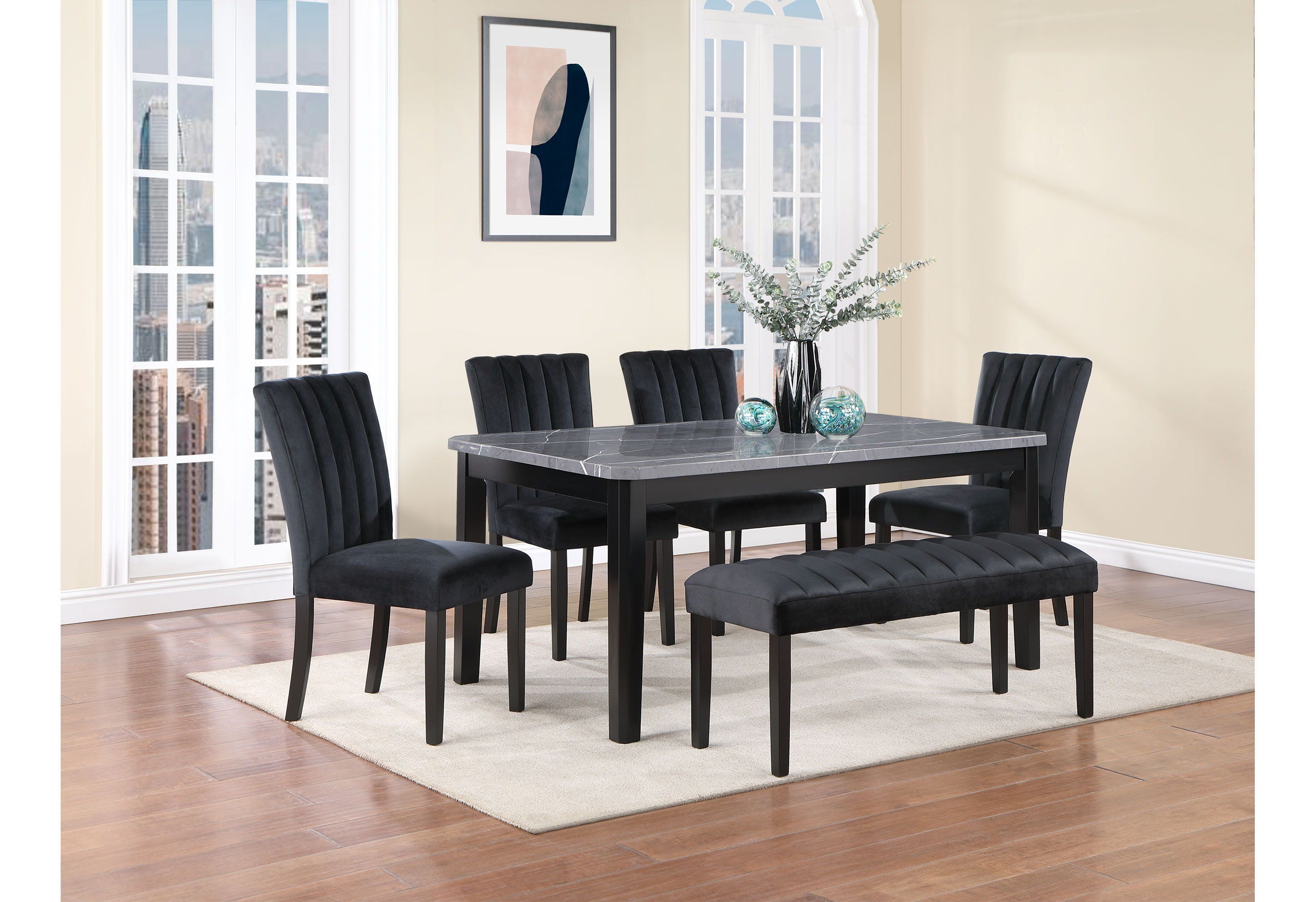 Vhong - Dining Table And Dining Chair Set - Gray