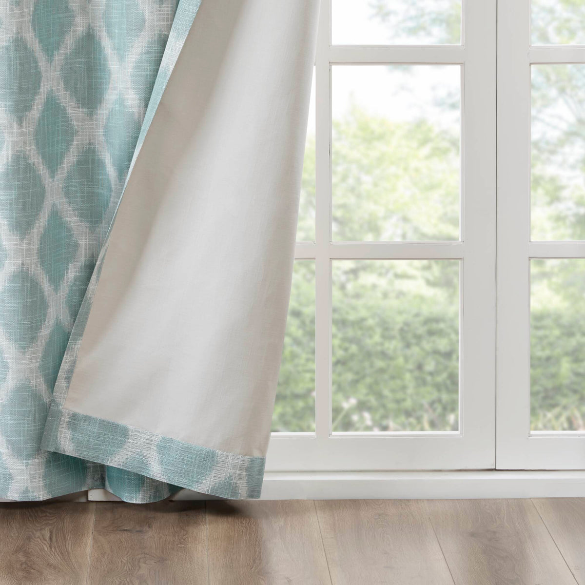 Blakesly - 84" Printed Ikat Blackout Panel - Aqua