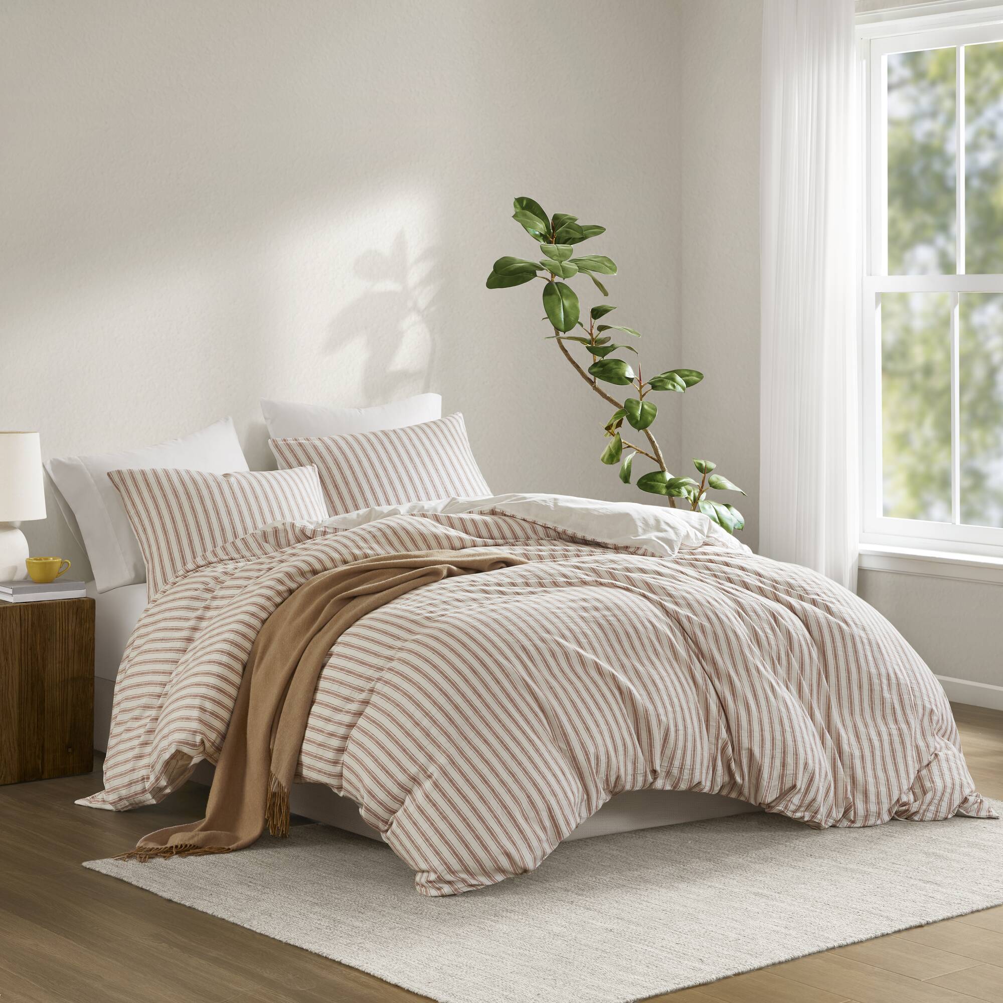 Etta - 3 Piece Queen Duvet Set - Terracotta