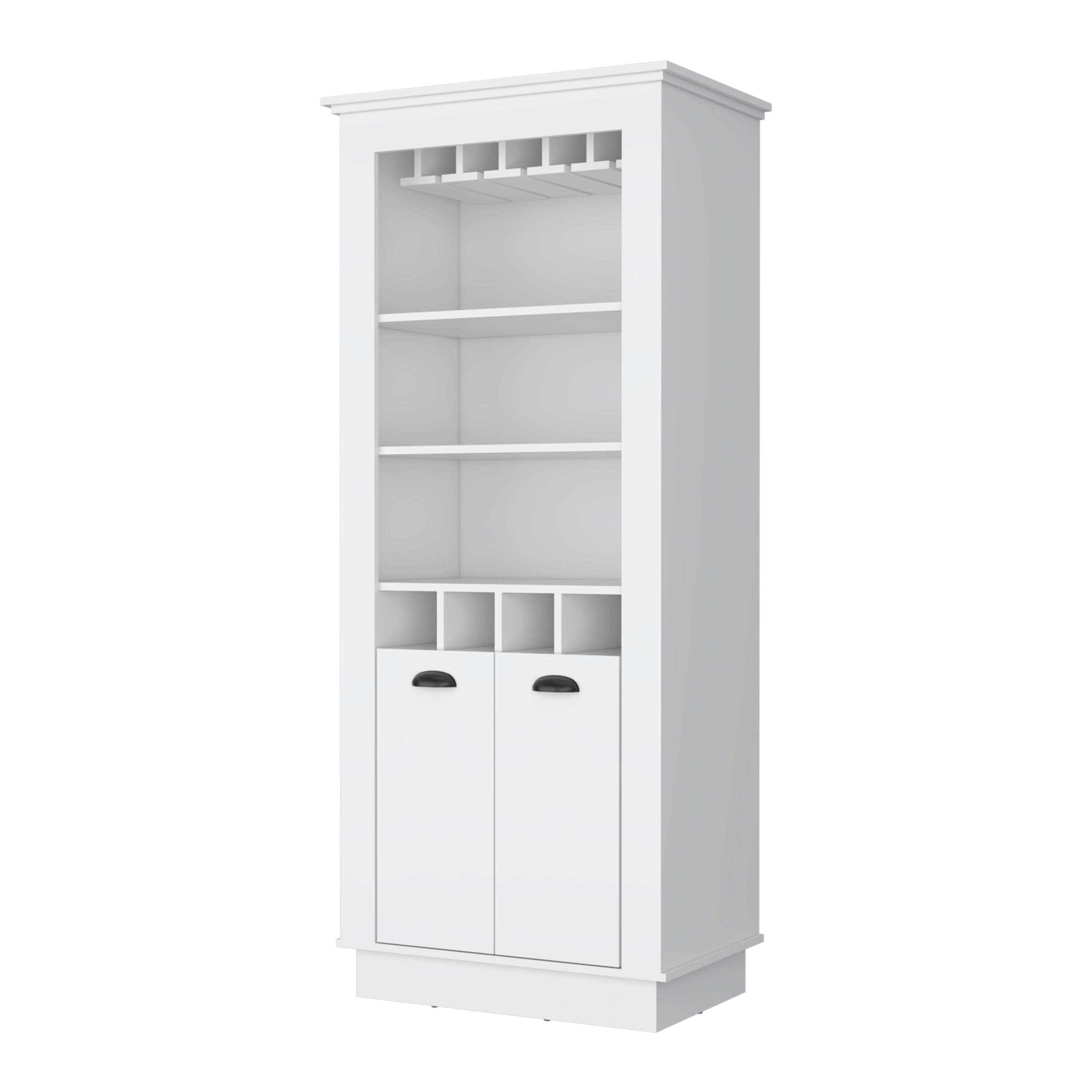 Tyler White 4-Built In Wine Rack Bar Cabinet