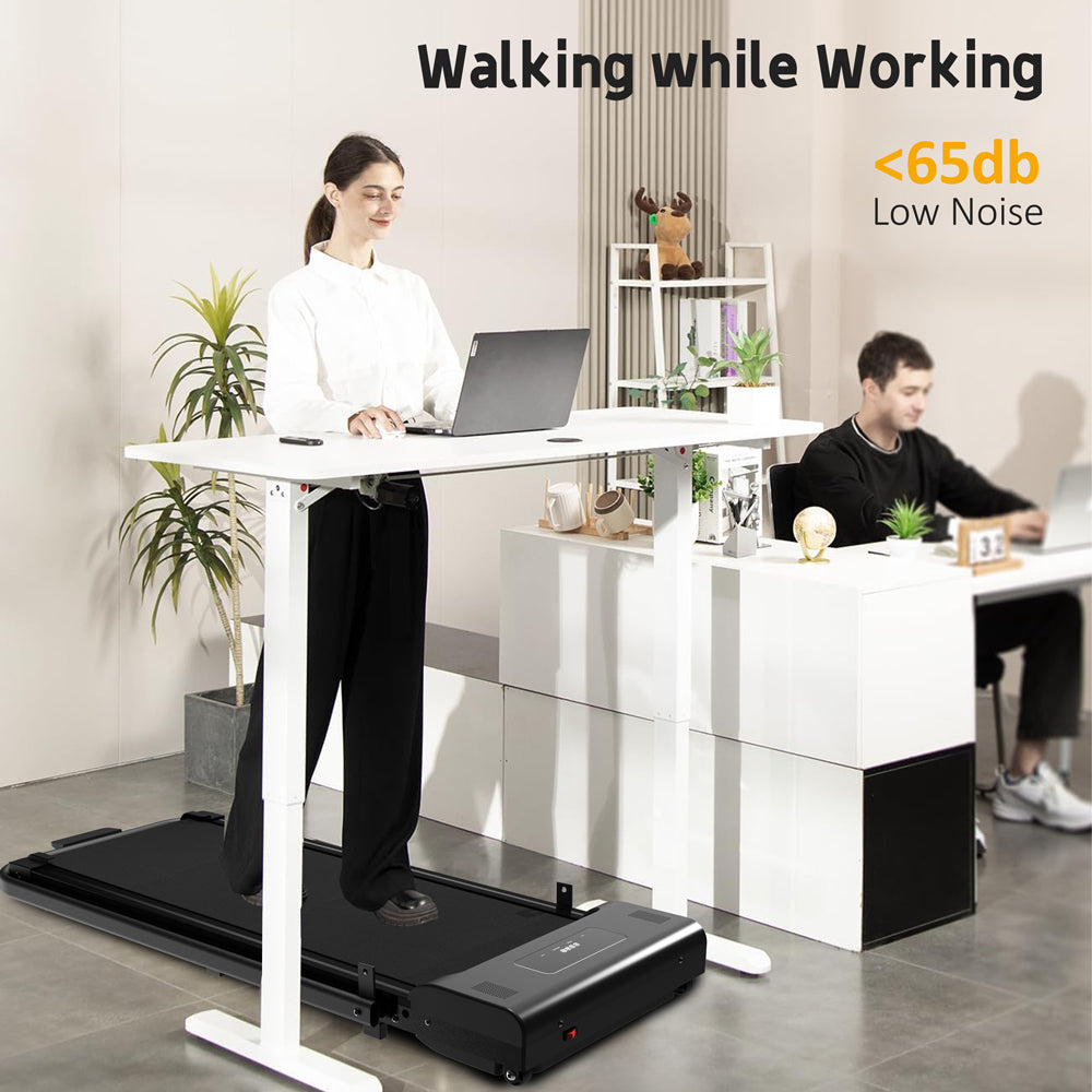 Under Desk Treadmill, Walking Pad, 2 in 1 Portable Treadmill with Handle Remote Control LED Display, Walking Jogging Machine for Home Office Use(265 lbs)