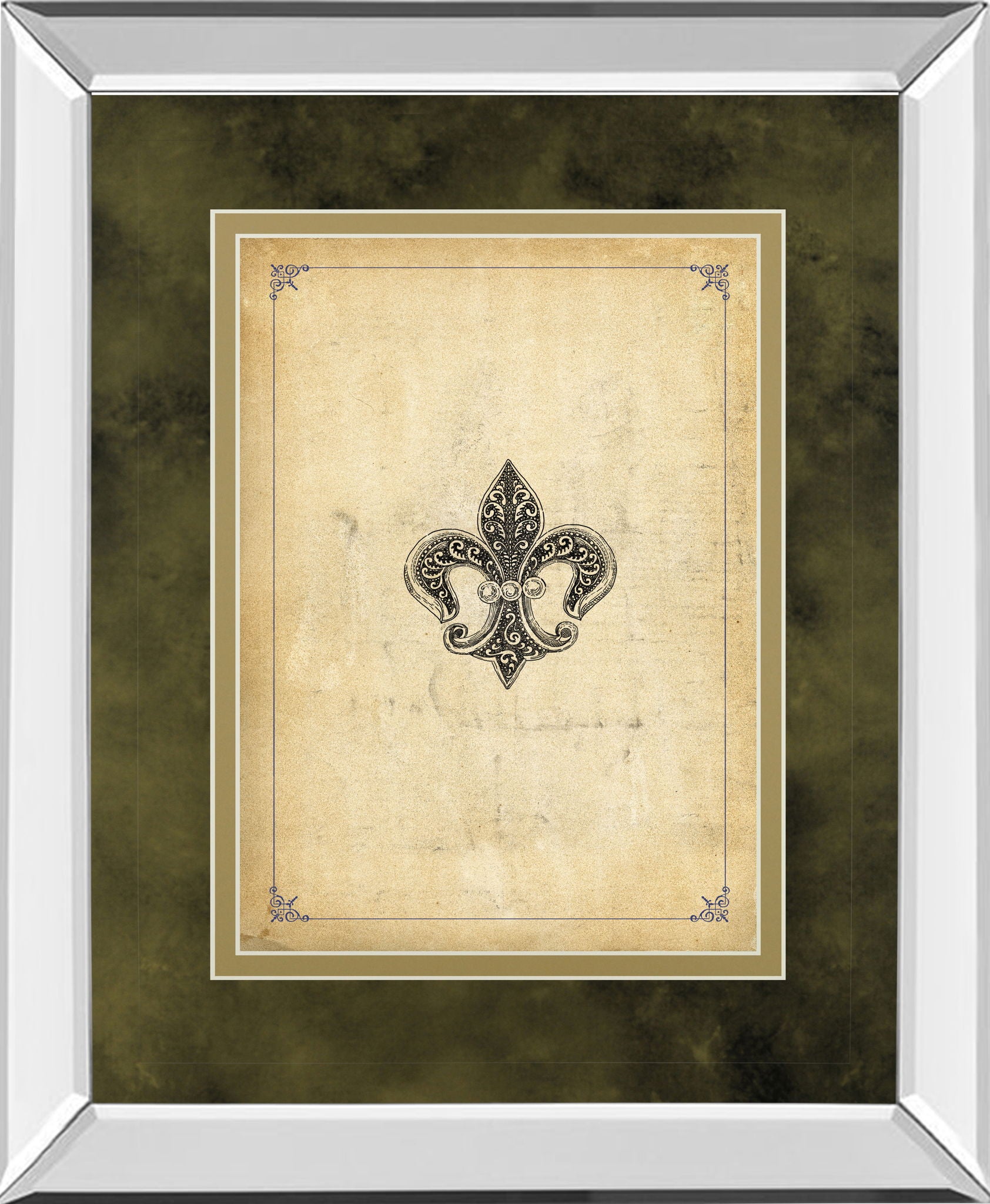 Fleur Di Lies I By Alexey Paviuts - Mirror Framed Print Wall Art - Beige