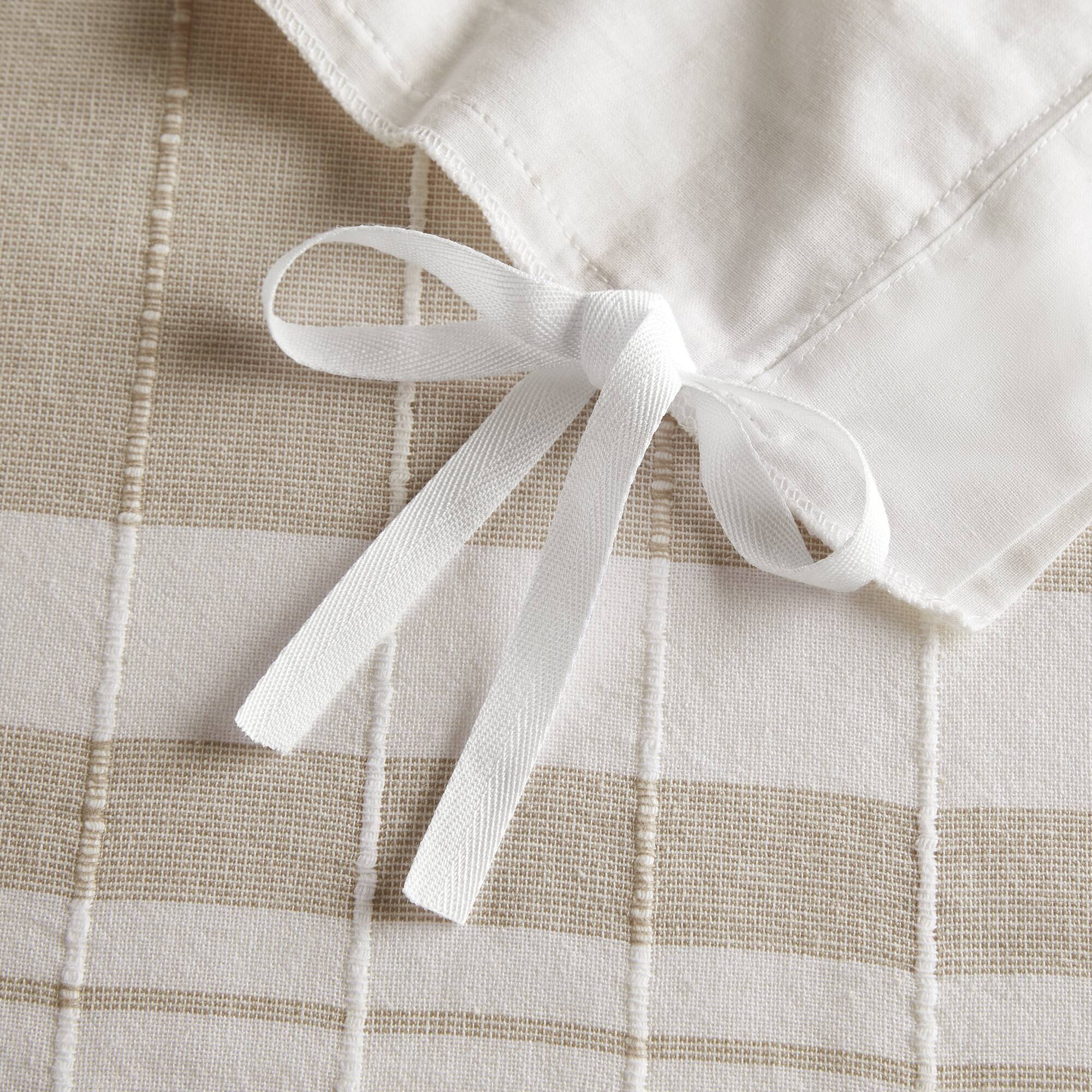 Morgan - 5 Piece Cotton Jaquard Duvet Set - Ivory / Taupe