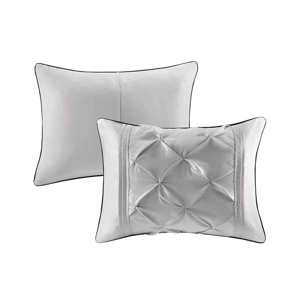 Laurel - King 7 Piece Tufted Comforter Set - Gray