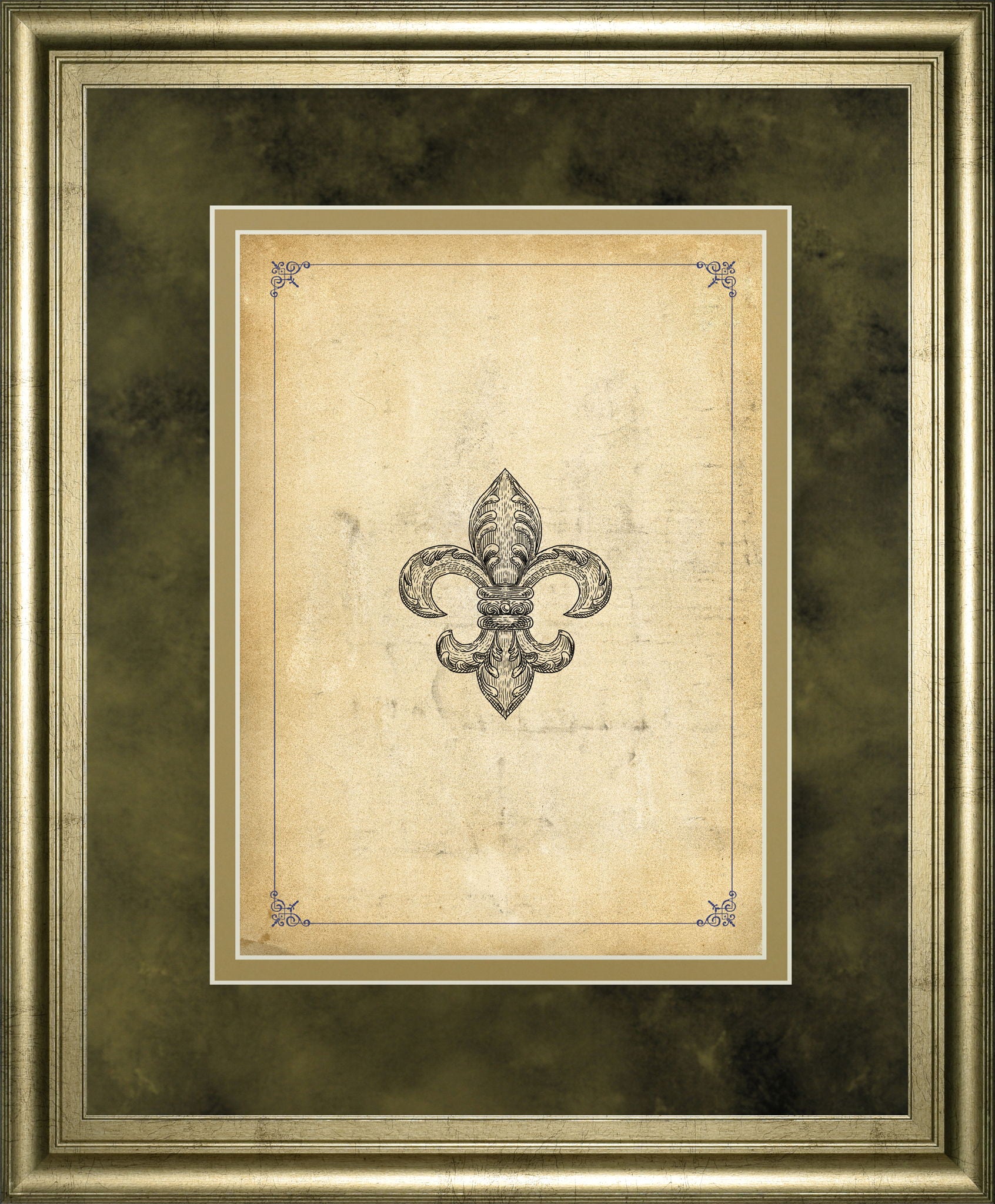 Fleur Di Lies II By Alexey Paviuts Double Matted - Framed Print Wall Art - Beige