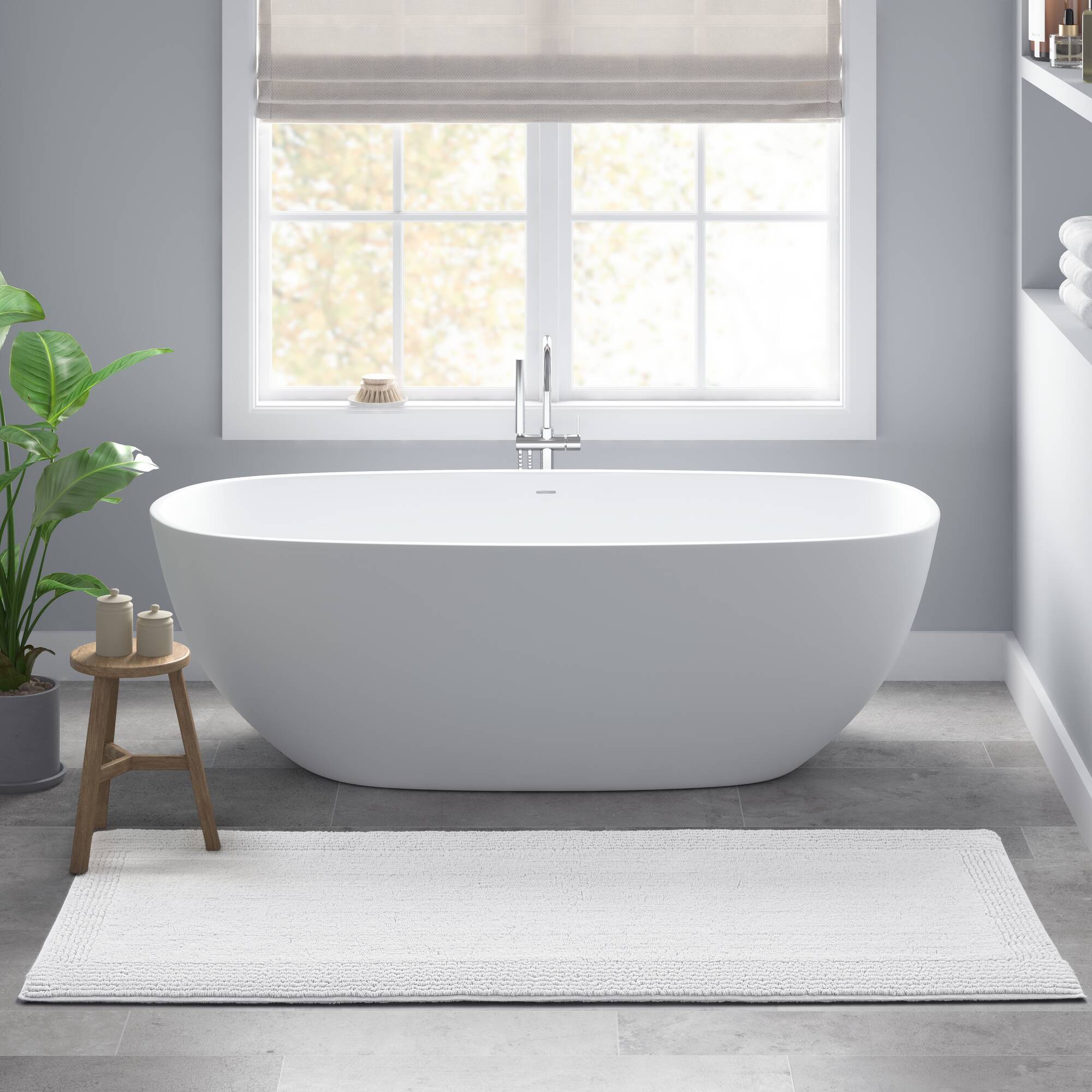 Splendor - 20" x 30" Tufted Reversible Bath Rug - White