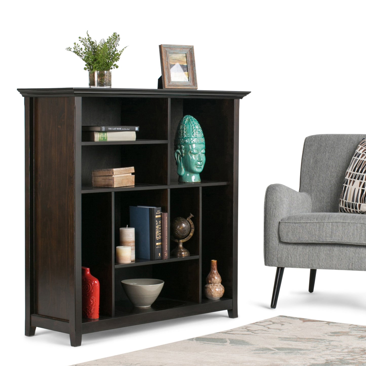 Amherst - Multi Cube Bookcase and Storage Unit - Hickory Brown