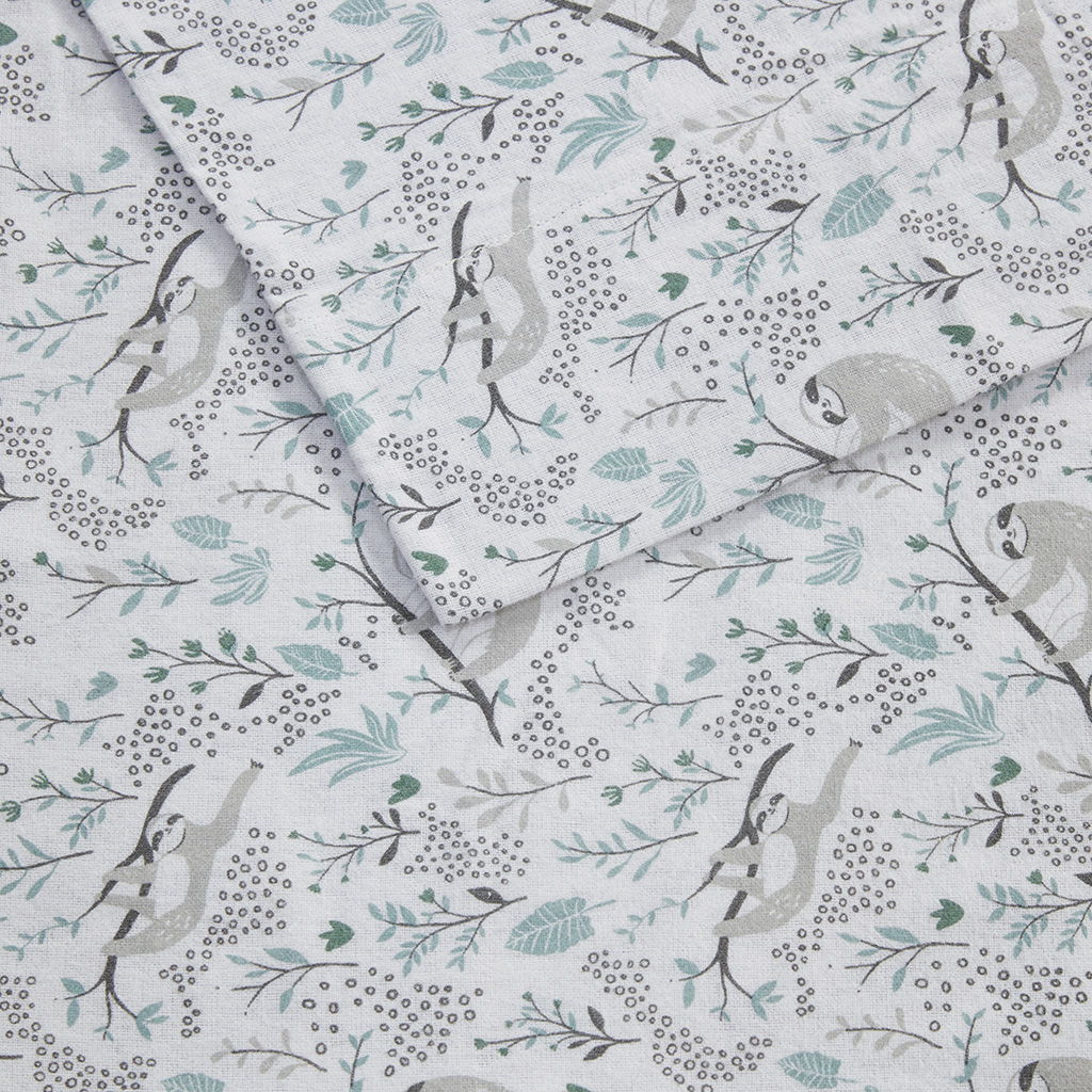 Cozy Soft - Twin Novelty Print Sheet Set - Gray Sloths