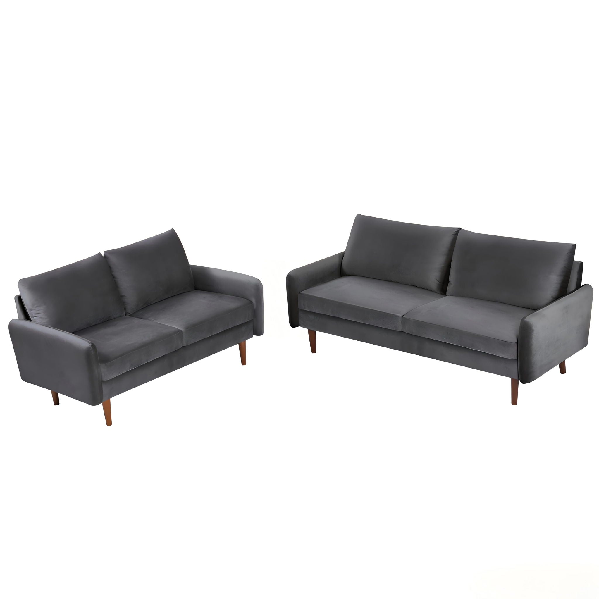 Kent - 2 Piece Sofa & Loveseat Set For Living Room - Gray