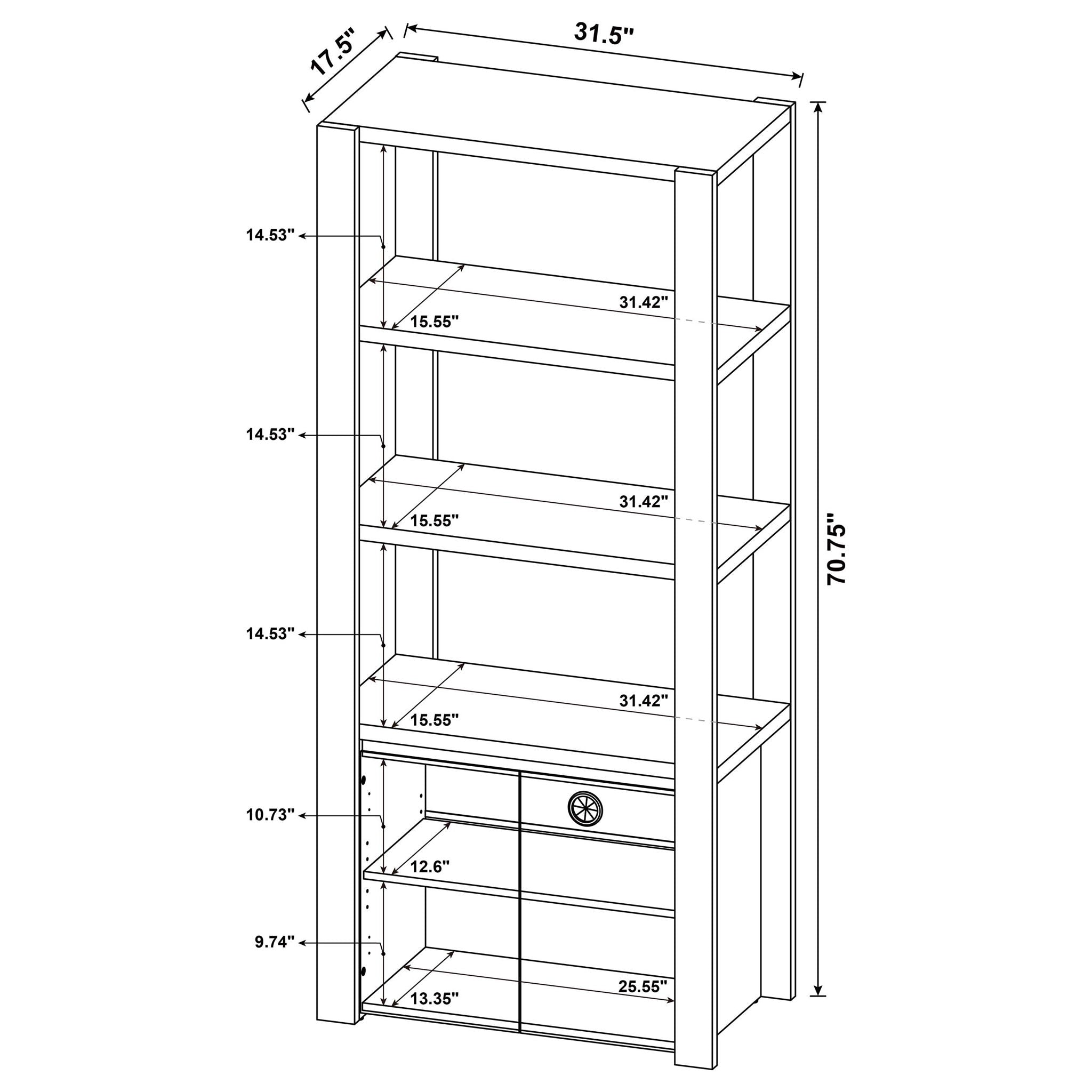 Susac - 3 Shelf Media Tower With Tall Pier Cabinet - Light Oak