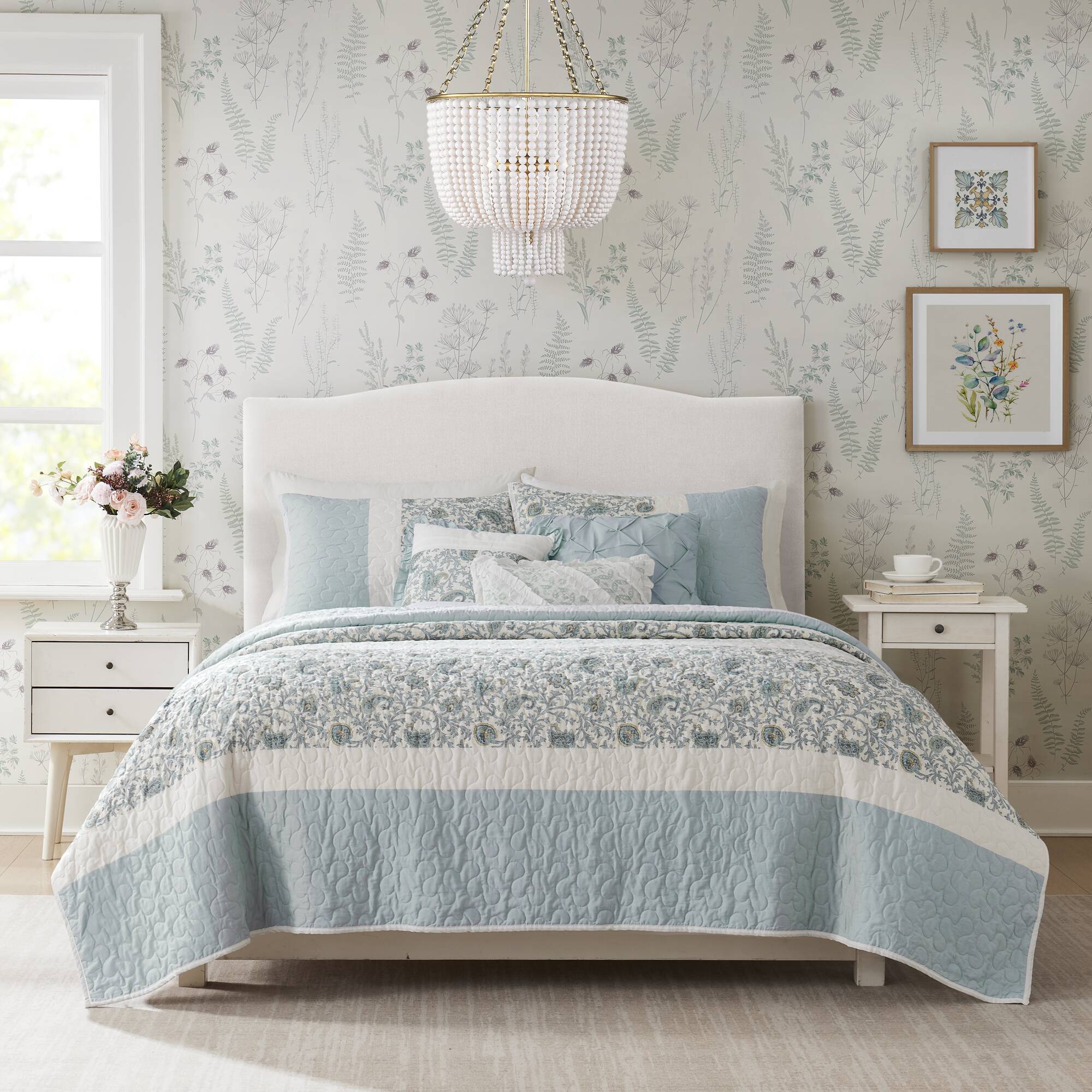 Dawn - 6 Piece Reversible Coverlet Set - Blue