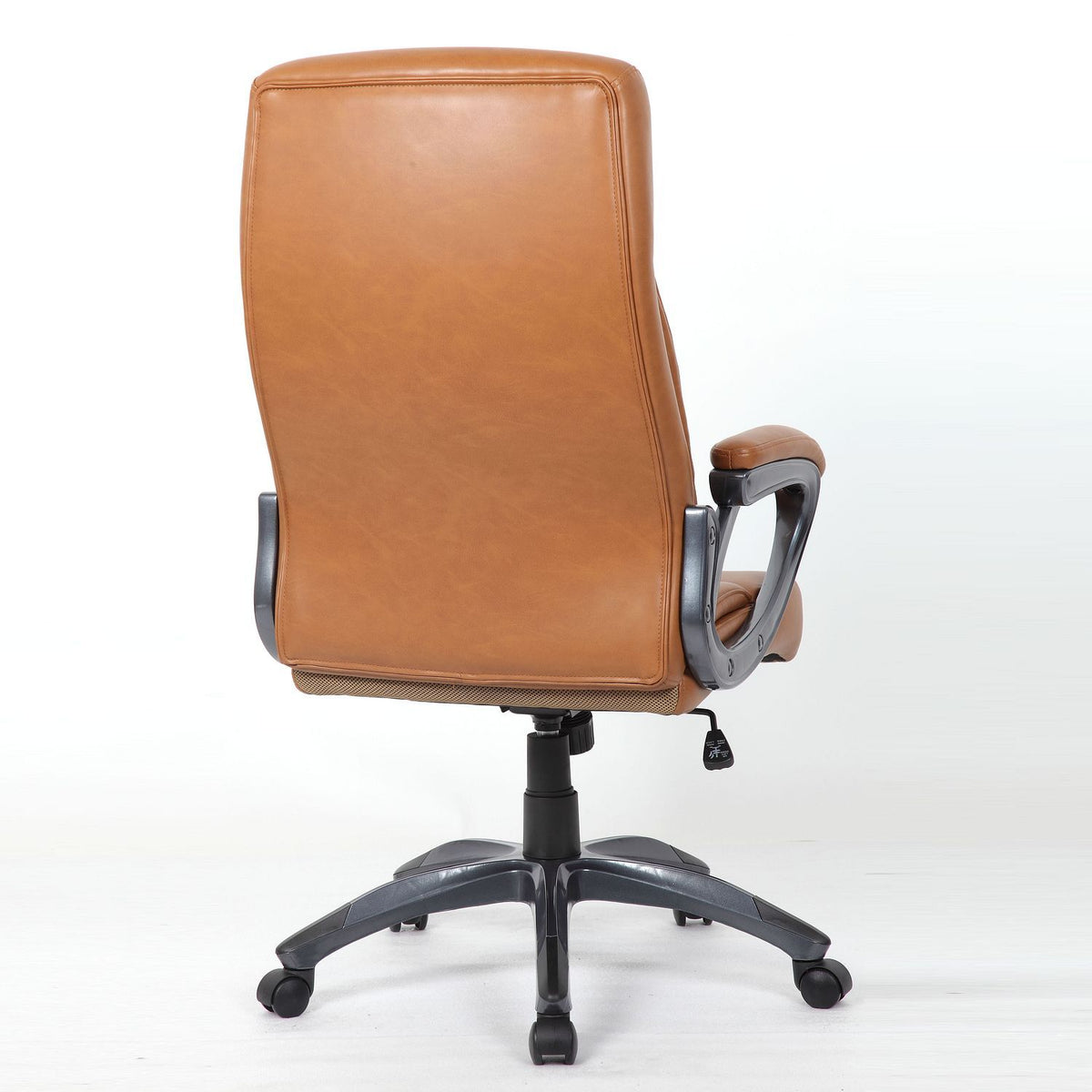 Executive Office High Back Ergonomic Desk Chair, Height Adjustable With Padded Armrest & 5 Point Base - Antique Brown