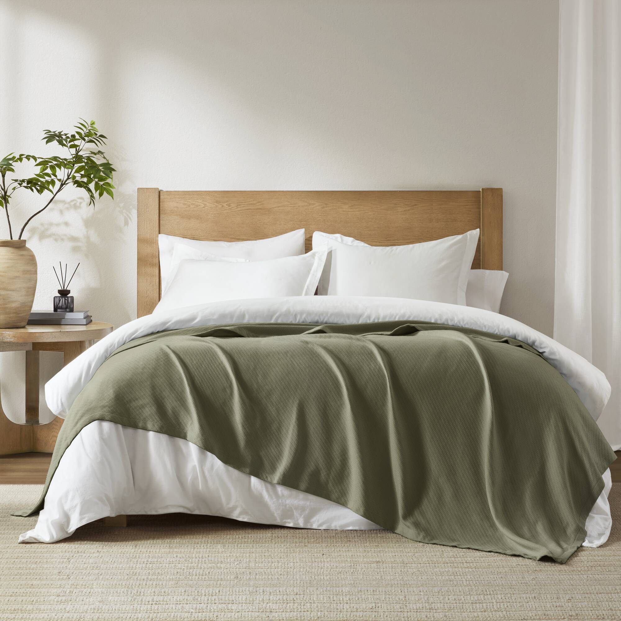 Liquid - Full/Queen Blanket - Olive Green