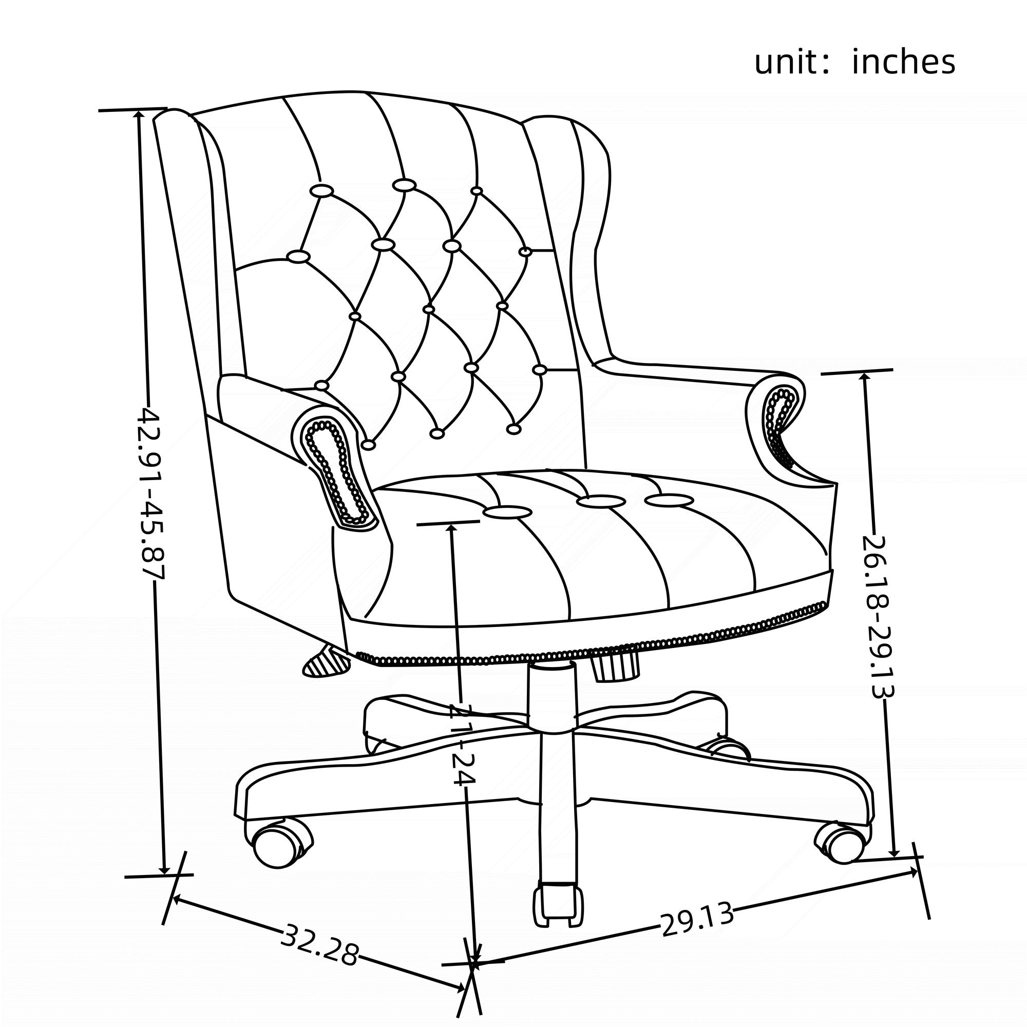 Executive Office Chair, High Back Reclining Comfortable Desk Chair With Smooth Glide Caster Wheels