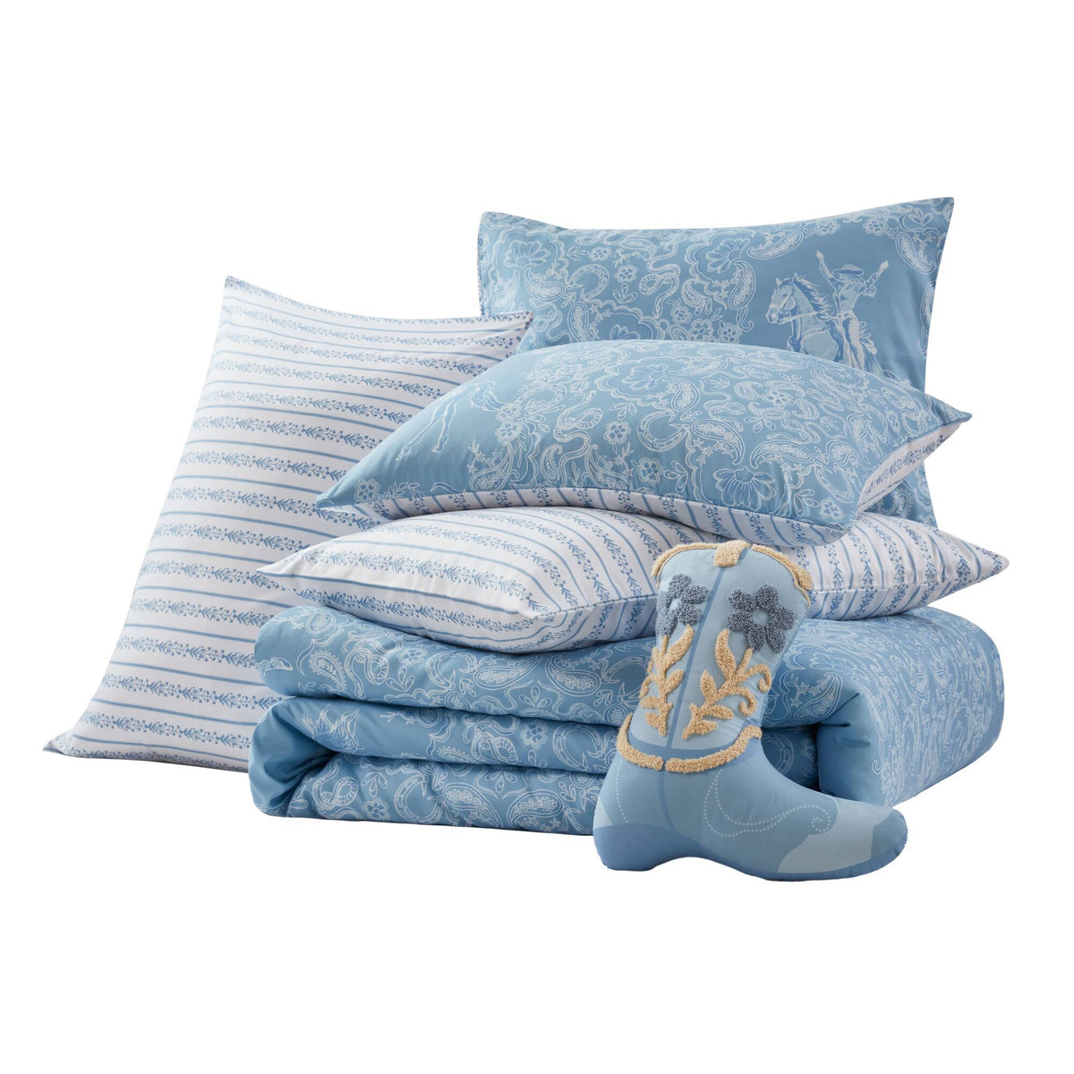 Jesse - Twin Long Comforter Set - Blue