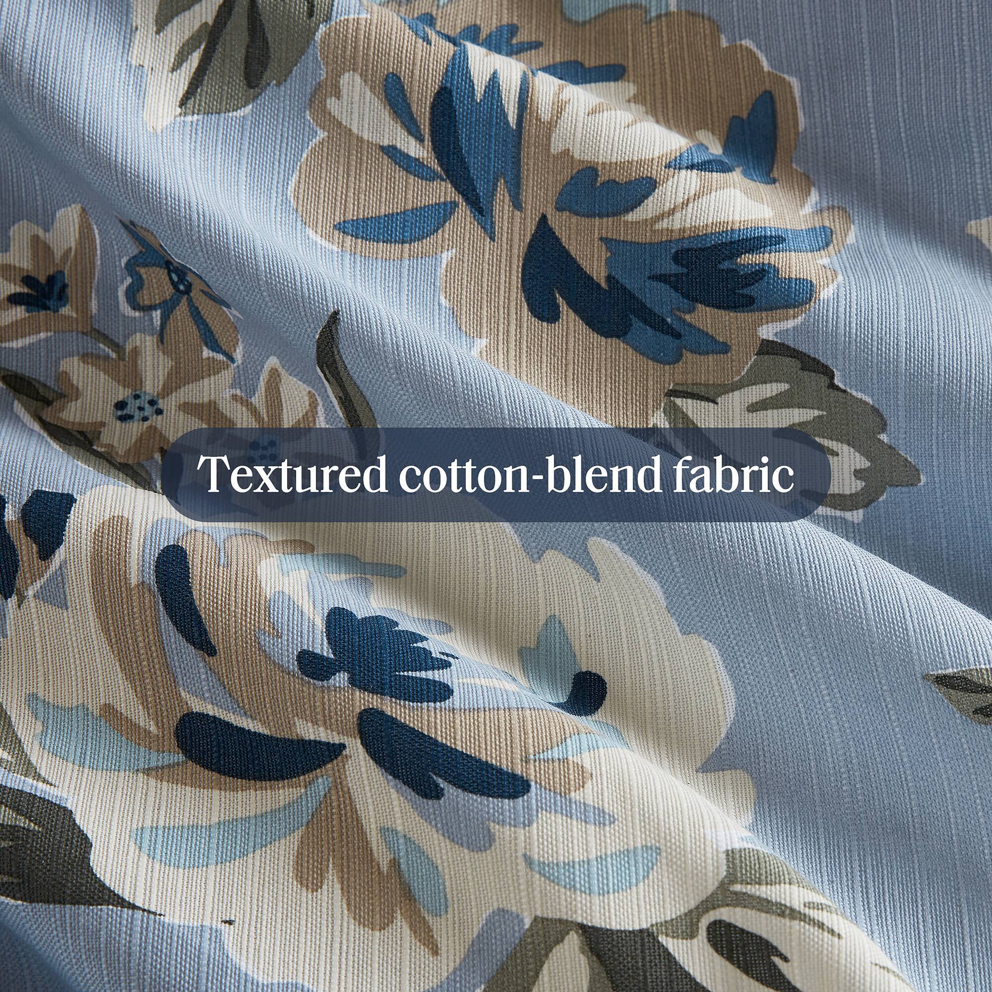 Salara - 7 Piece King Vintage Floral Comforter Set - Blue