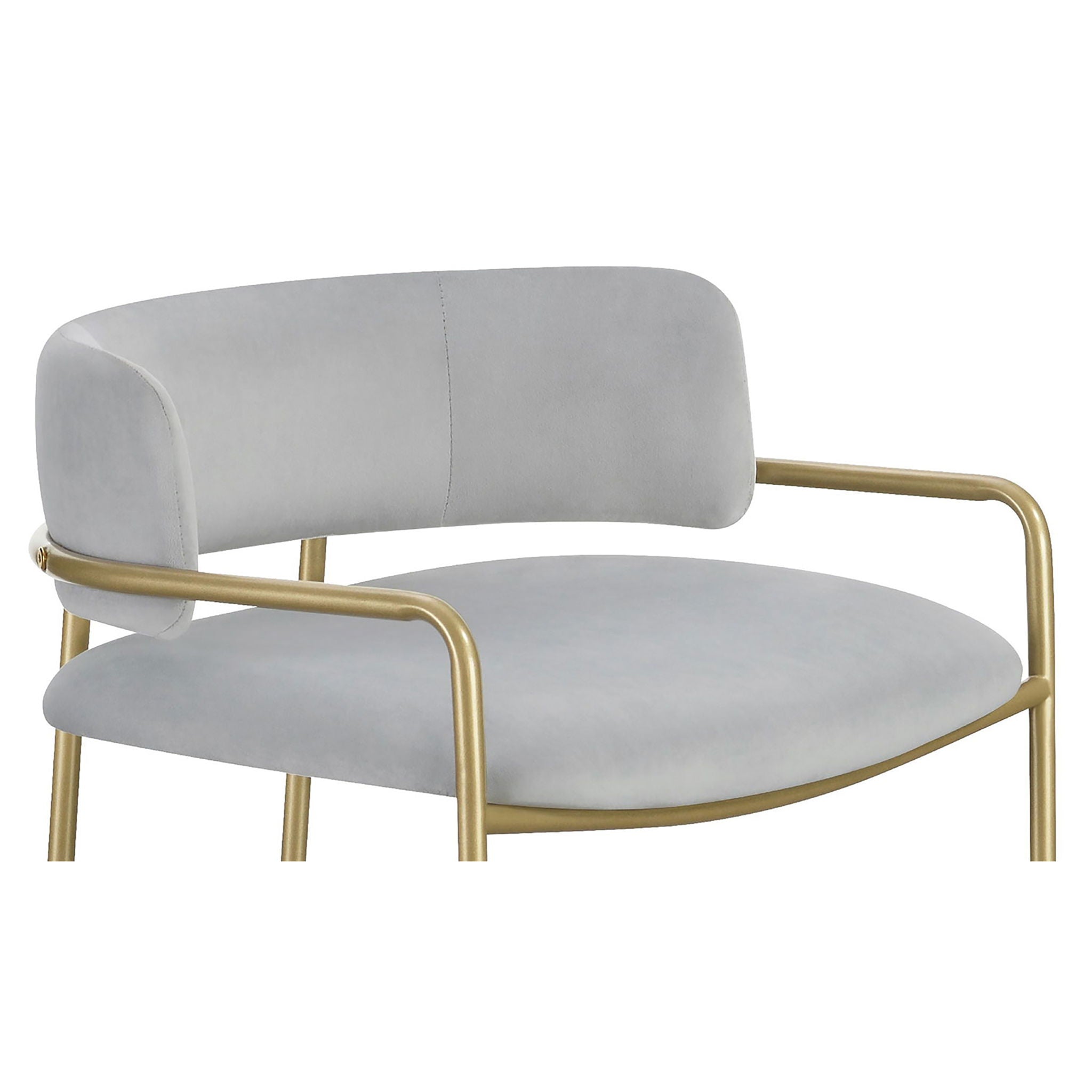 Low Back Upholstered Stool - Gray