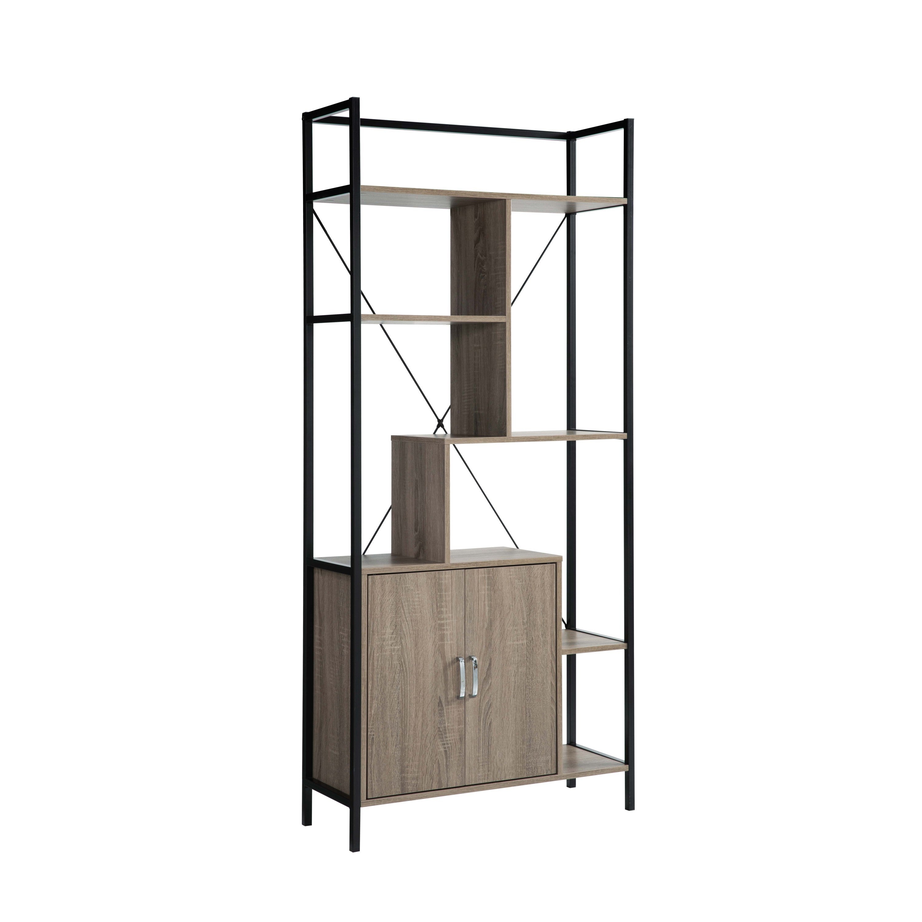 ID USA   Bookcase Dark Taupe & Black