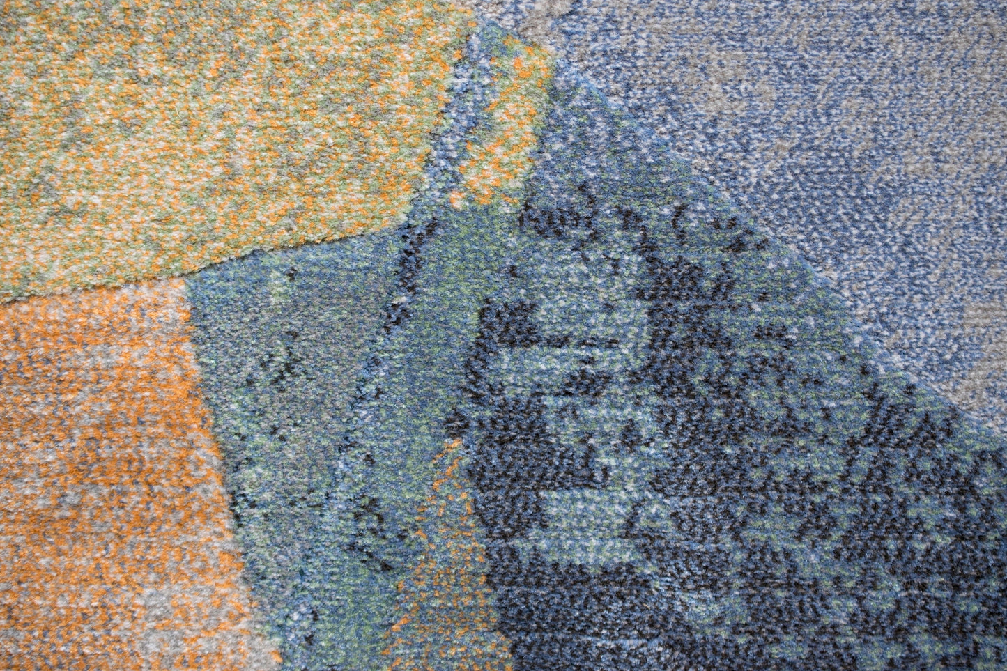 Essentials Abstract Orange, Sage, Blue, Gray, Ivory and Mauve Olefin Area Rug 8x10