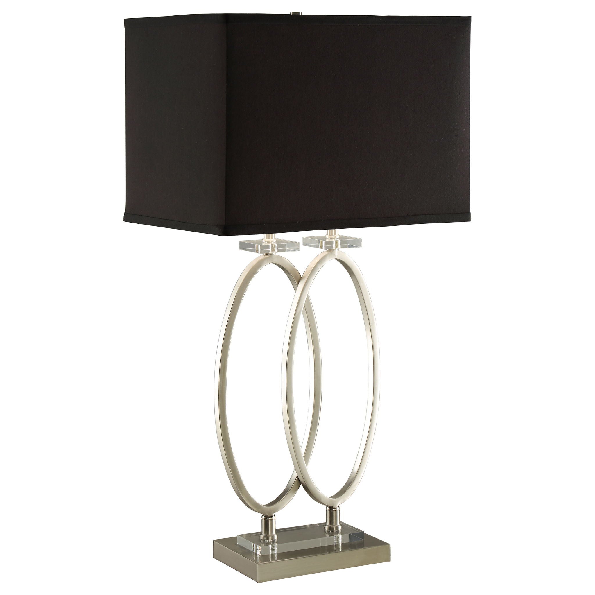 Rectangular Shade Accent Lamp With 3 Way Switch - Silver