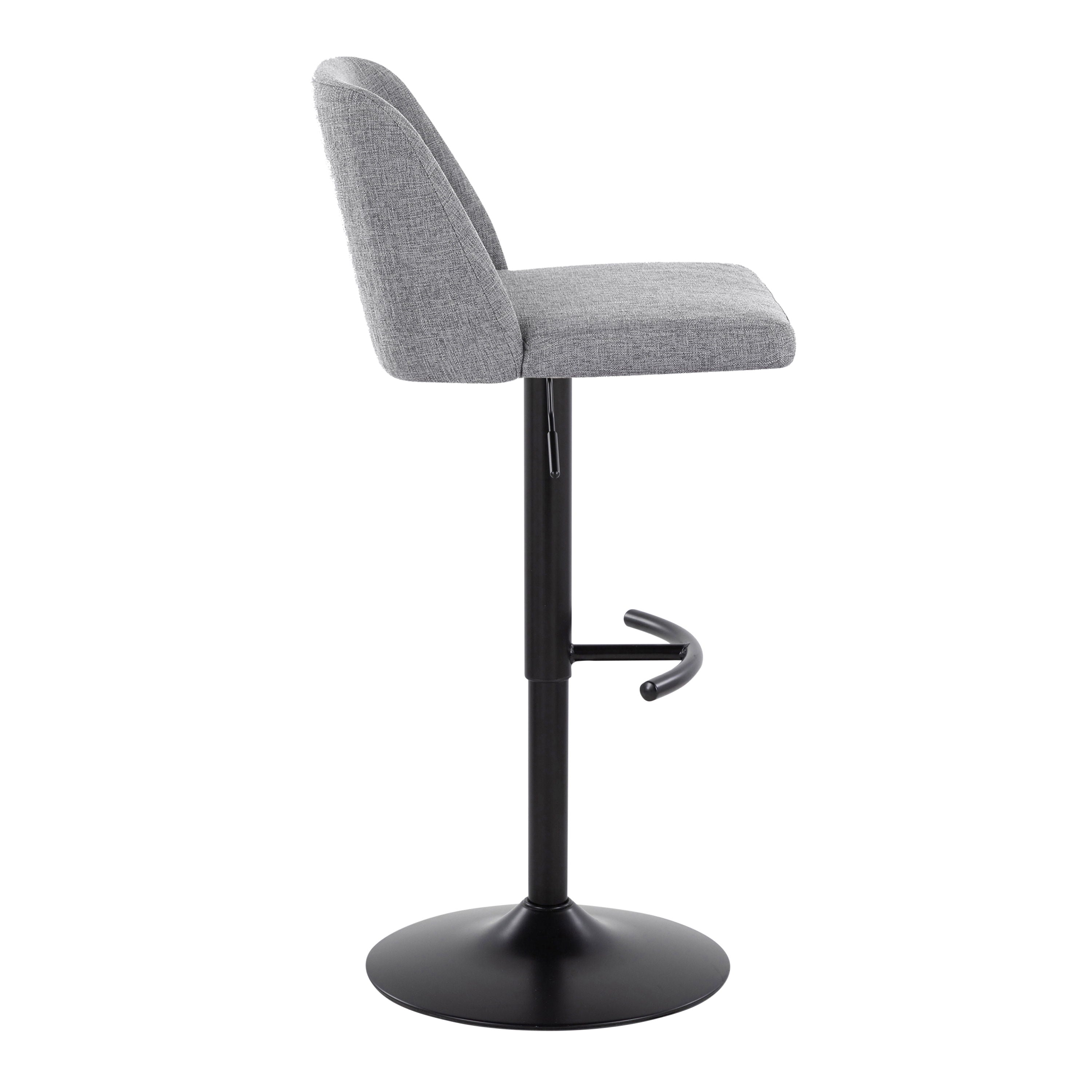 Toriano - Contemporary Adjustable Bar Stool With Rounded T Footrest (Set of 2)