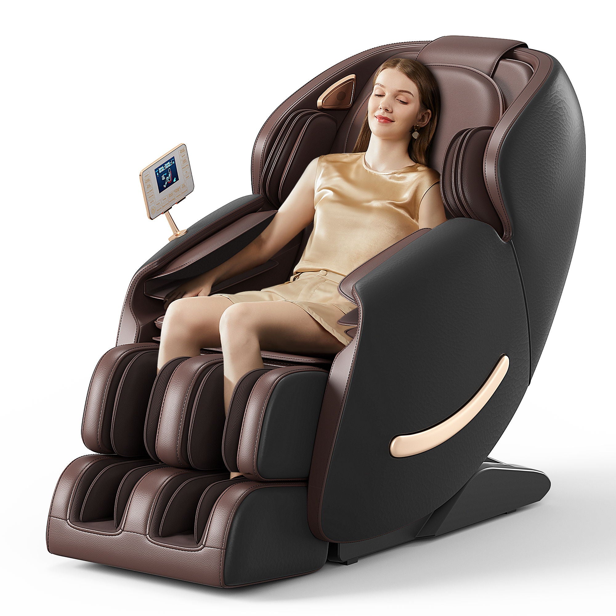 Deluxe - Massage Chair, Full Body Zero Gravity Recliner With Ai Voice Control, Sl Track, Bluetooth, Foot Rollers, Airbags, Heating - Black