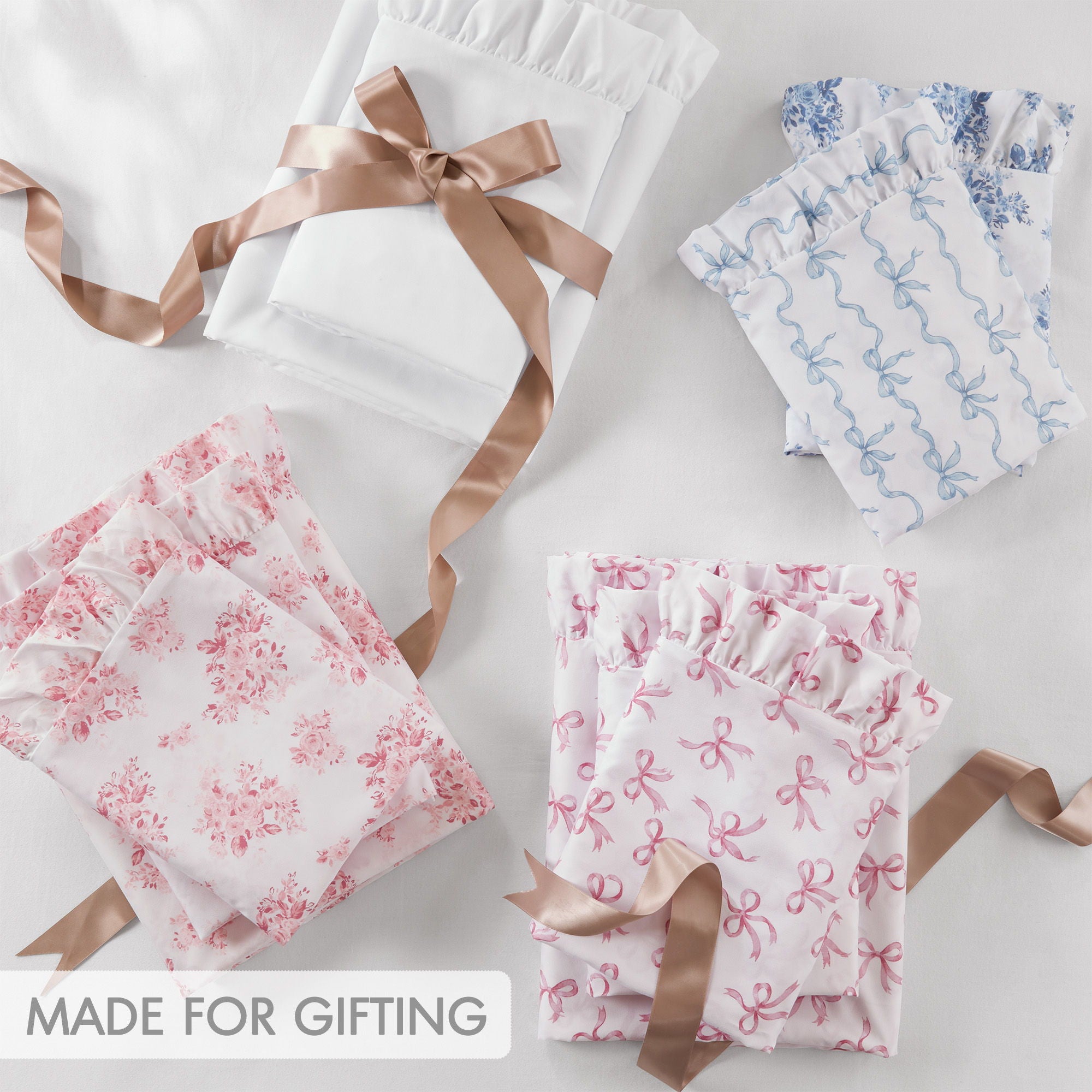Microfiber Ruffle - Twin Sheets - Pink Floral
