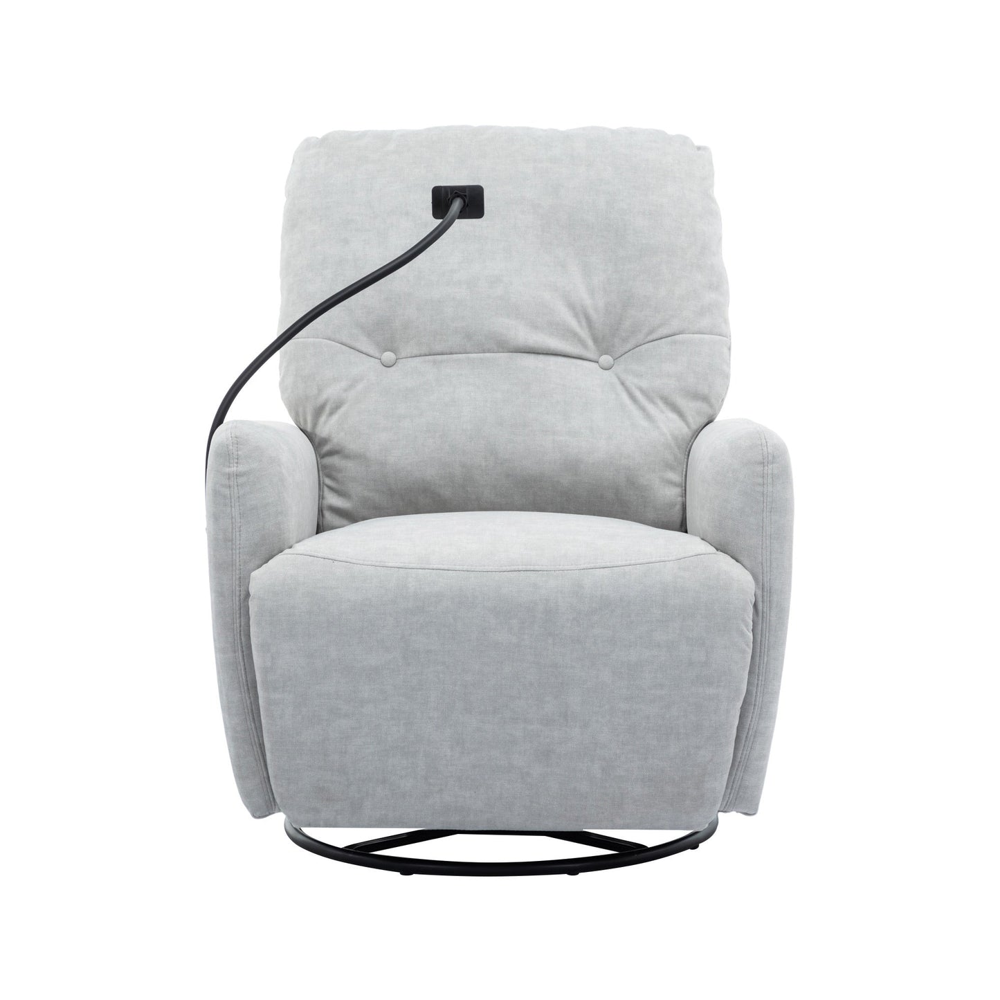 270 Degree Swivel Electric Recliner Home Theater Seating Single Reclining Sofa Rocking Motion Recliner with a Phone Holder for Living Room, Grey