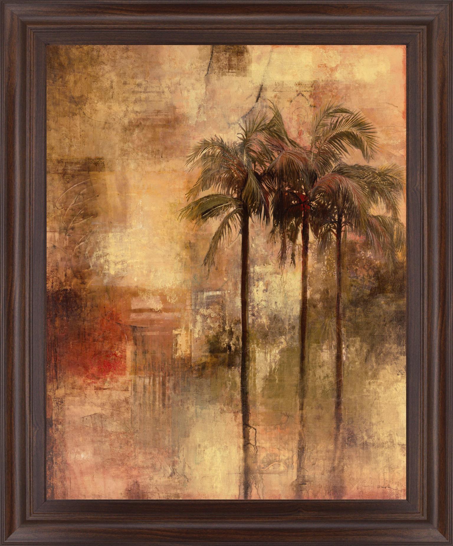 Amber Tropics - 28" x 34" Framed Wall Art - Gold