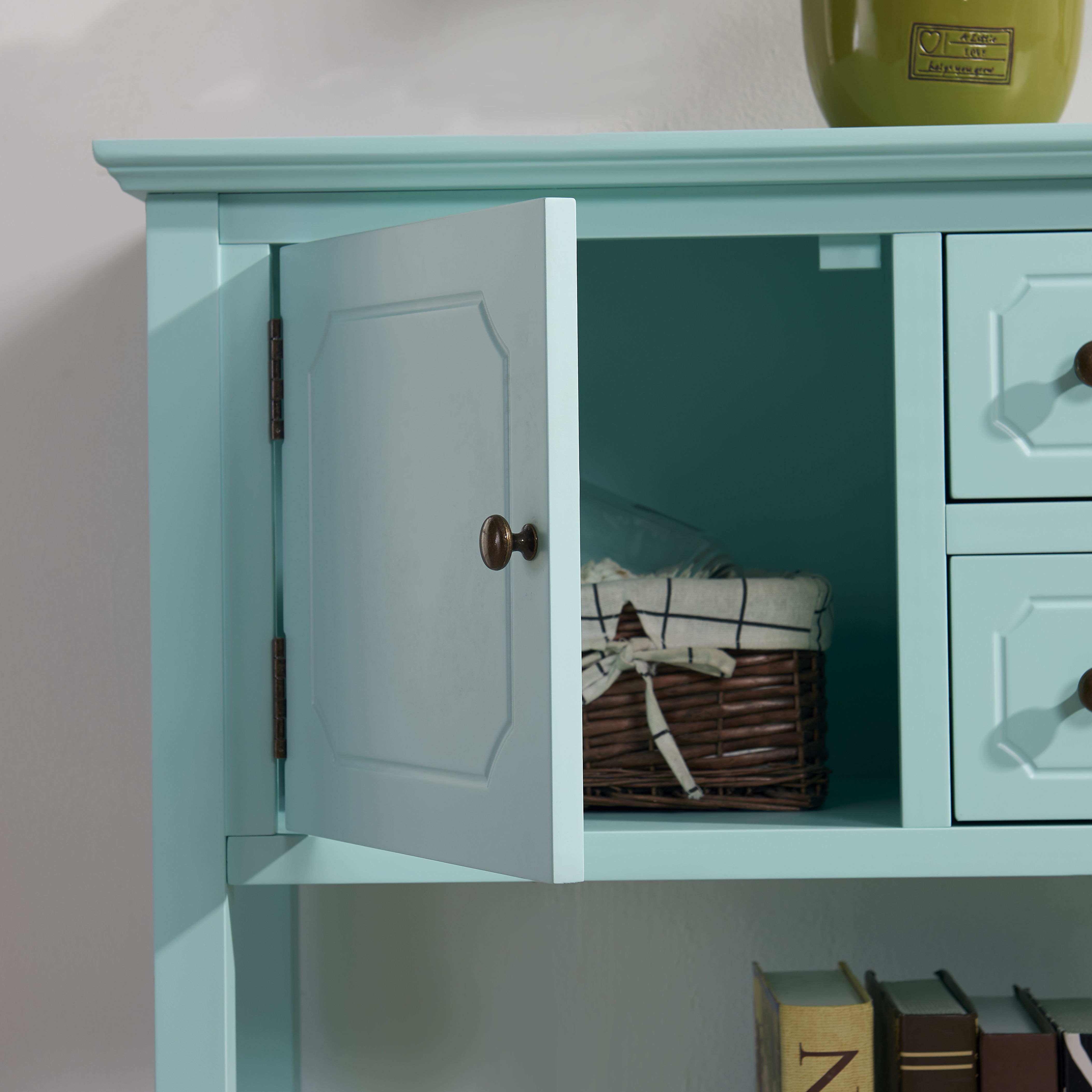 Sideboard Buffet Cabinet, Kitchen Buffet Storage Cabinet With Doors, Entryway Table Console Cabinet For Entryway Living Room - Aqua Green