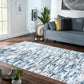 Milano Collection Nautical Navy Blue Woven Area Rug