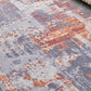 Zara Abstract Design Machine Washable Grey Brown and Rust Area Rug