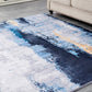 ZARA Collection Abstract Design Gray Blue Yellow Machine Washable Super Soft Area Rug