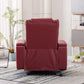 PU Material With Cup Hold Storage USB Recliner,Red