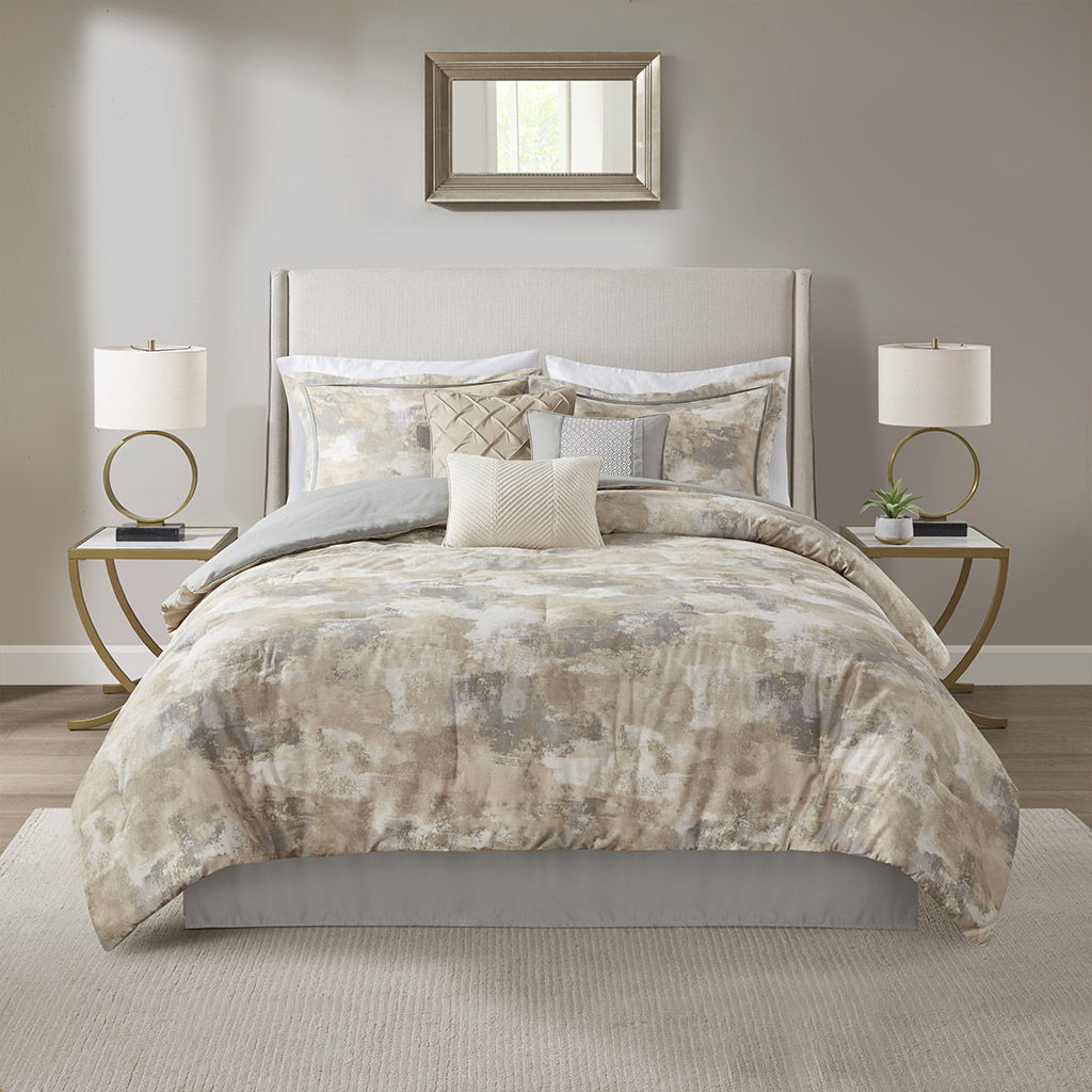 Beacon - Queen Piece Comforter (Set of 7) - Gray