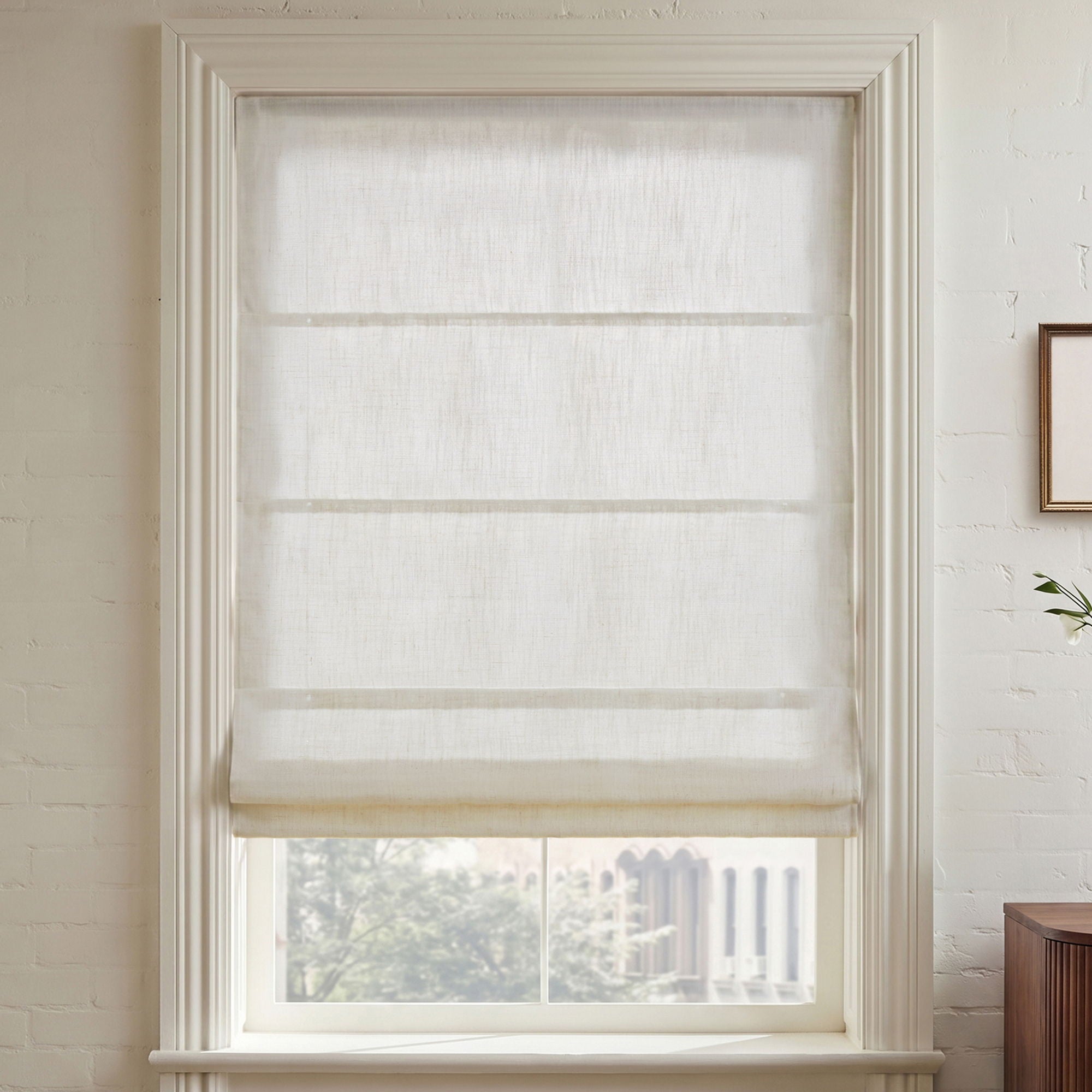 Emery - 64" x 34" Cordless Roman Shade - Ivory