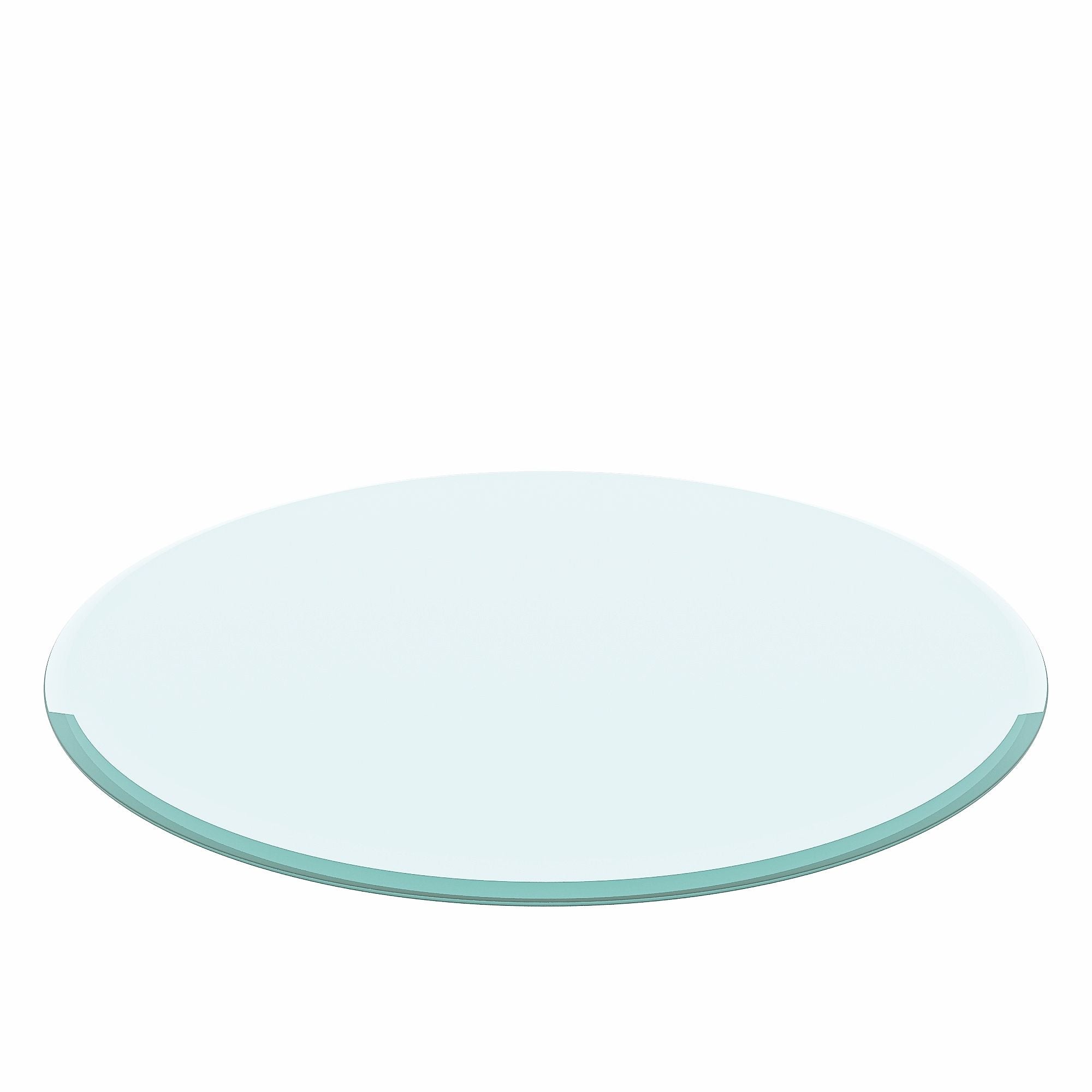 30" Round Tempered Glass Table Top Clear Glass 2 / 5" Thick Beveled Polished Edge - Transparent