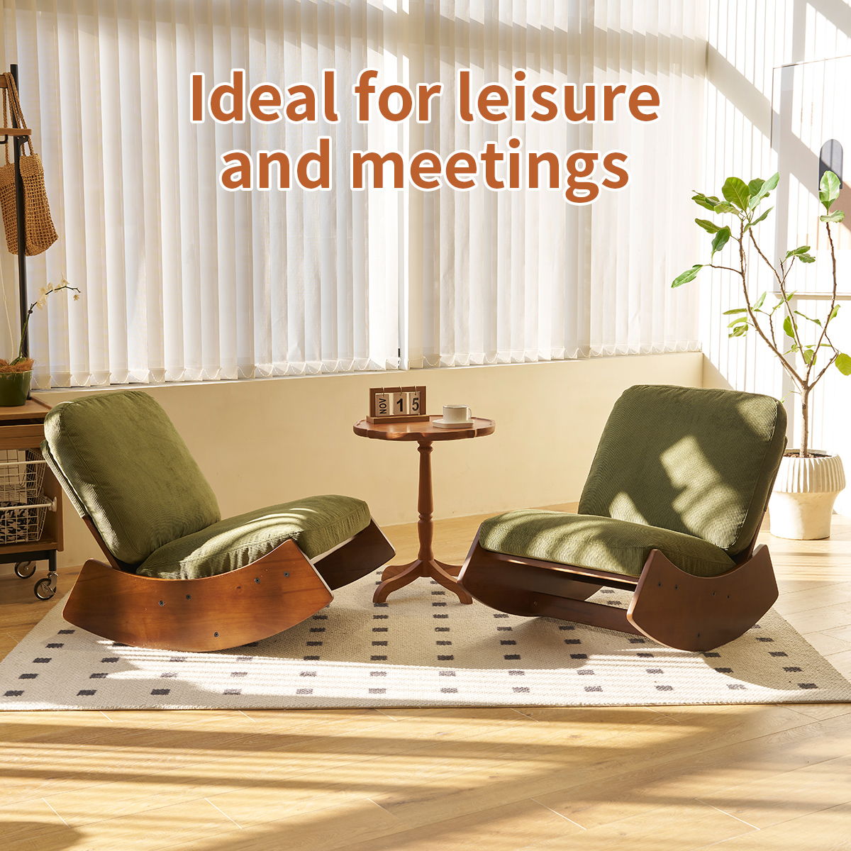 Comfortable High-Quality Upholstery Glider Rocking Chair
