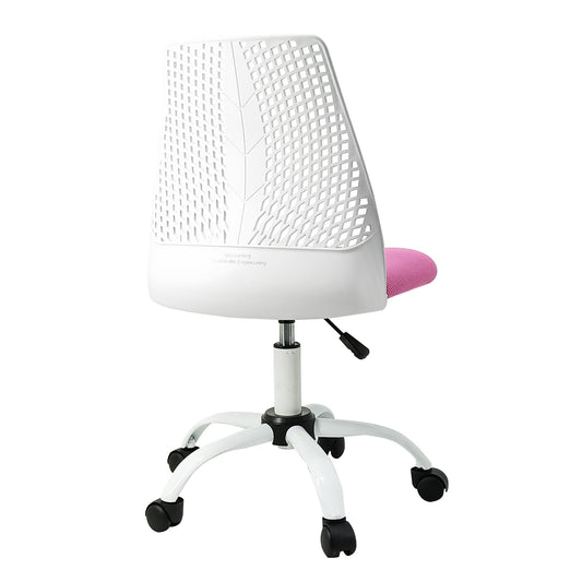 Armless Ergonomic Office and Home Chair with Supportive Cushioning, Pink