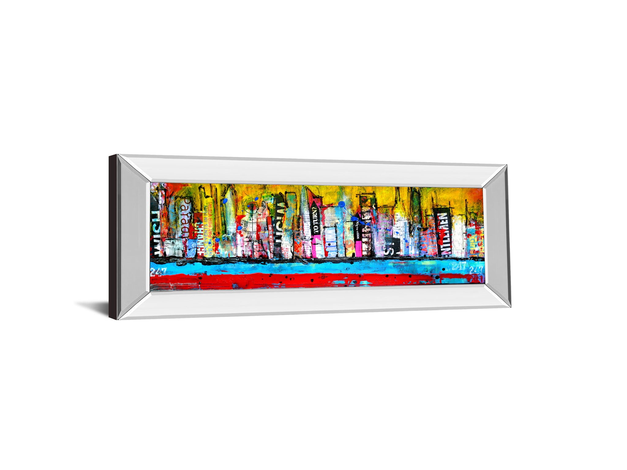 Skyline By Erin Ashley - Mirror Framed Print Wall Art - Yellow