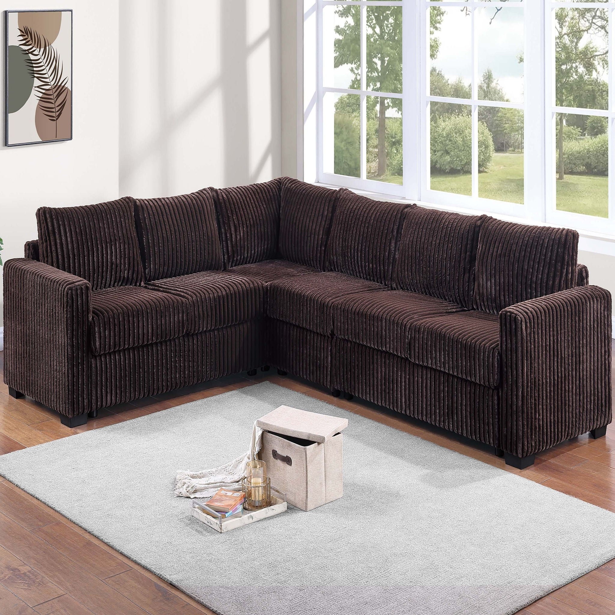 L-Shaped Sectional Set For Living Room
