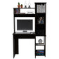 Marston 6-Shelf Writing Desk with Built-in Bookcase Black Wengue