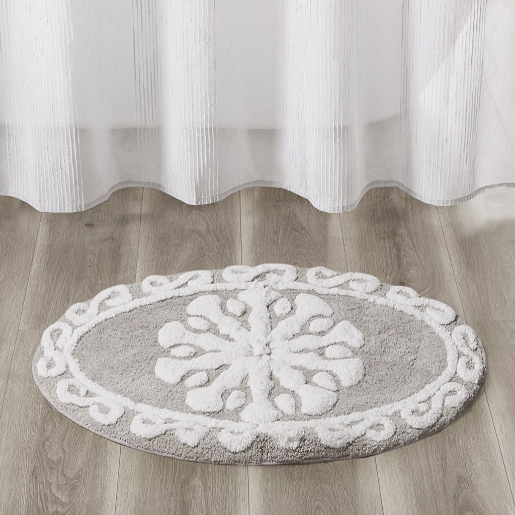 Casablanca - 20" x 30" Medallion Tufted Rug - Taupe