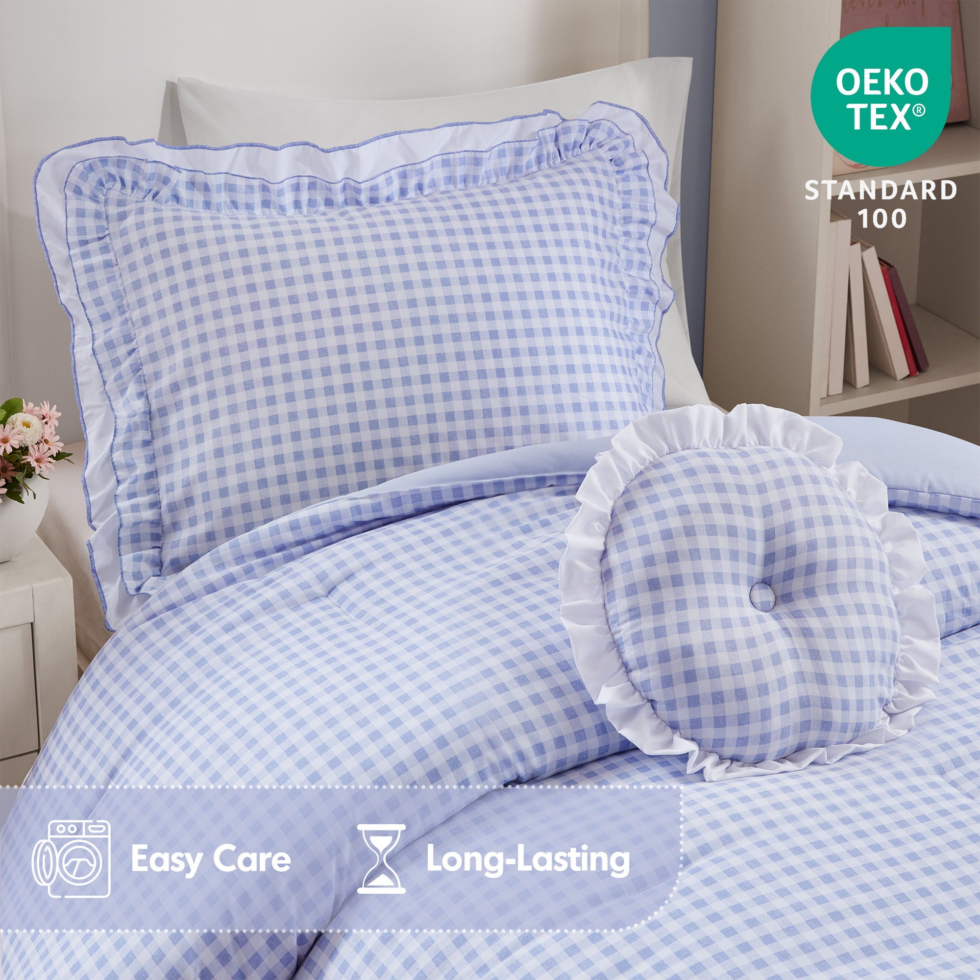 Rowena - Twin Comforter Set - Blue